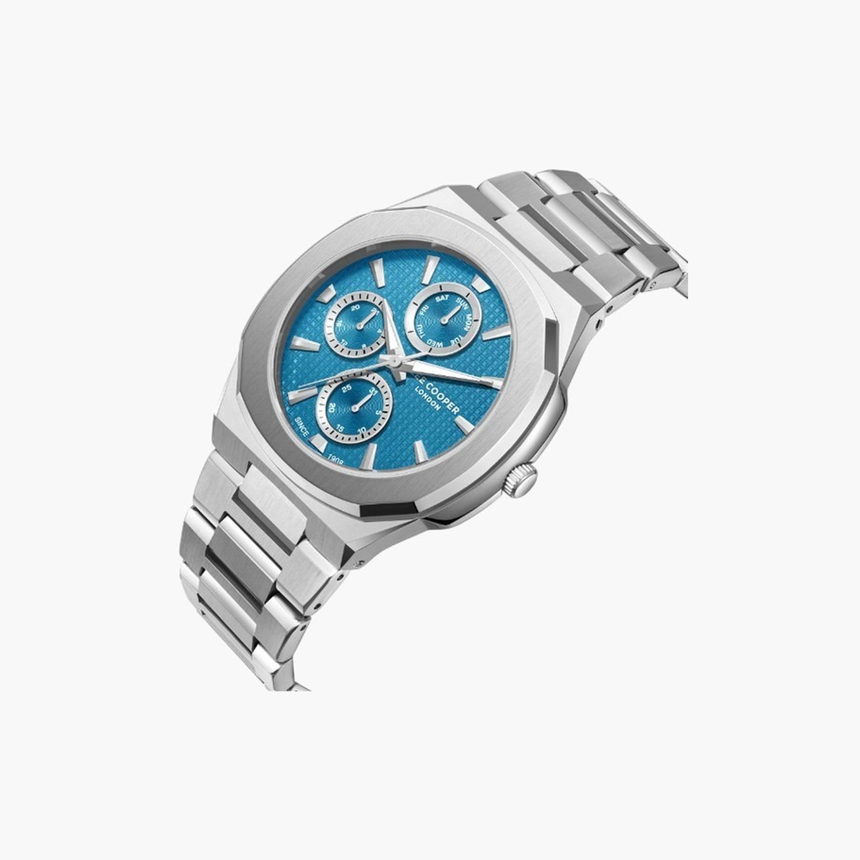 لي كوبر- ساعة رجالية 45 مم كرونوغراف سوار معدني لون أزرق-men-watchesandjewellery-watches-image-2