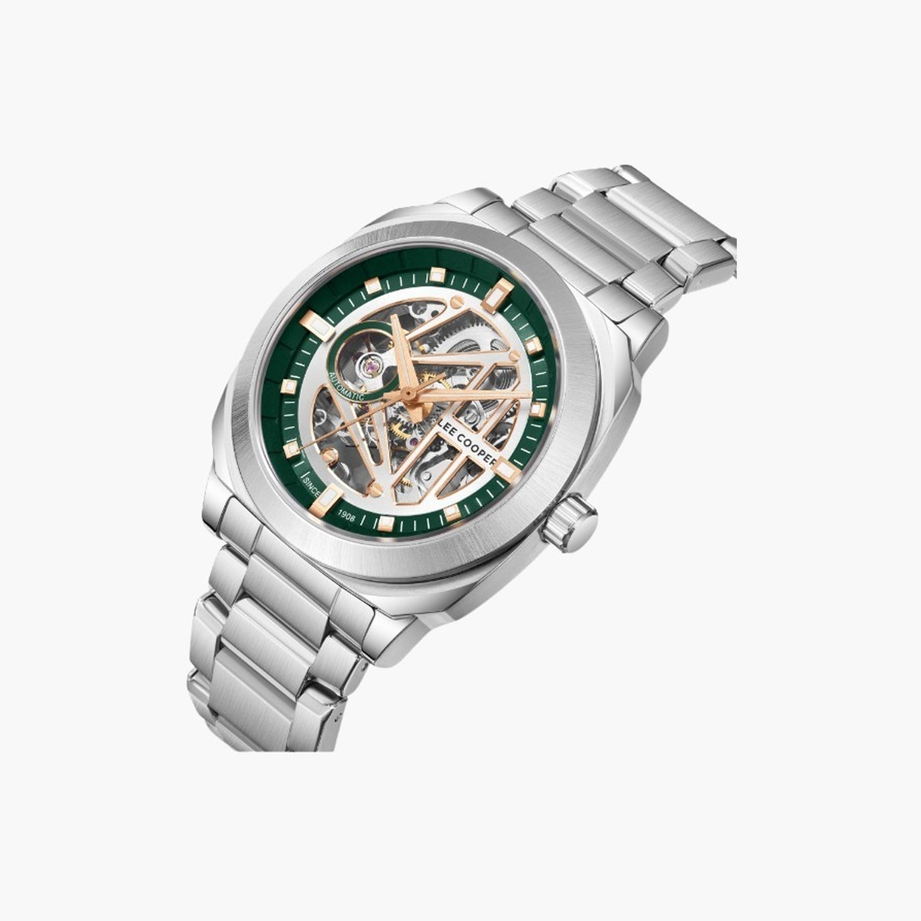 لي كوبر- ساعة رجالية 41 مم أوتوماتيكية سوار معدني لون أخضر غامق-men-watchesandjewellery-watches-image-4