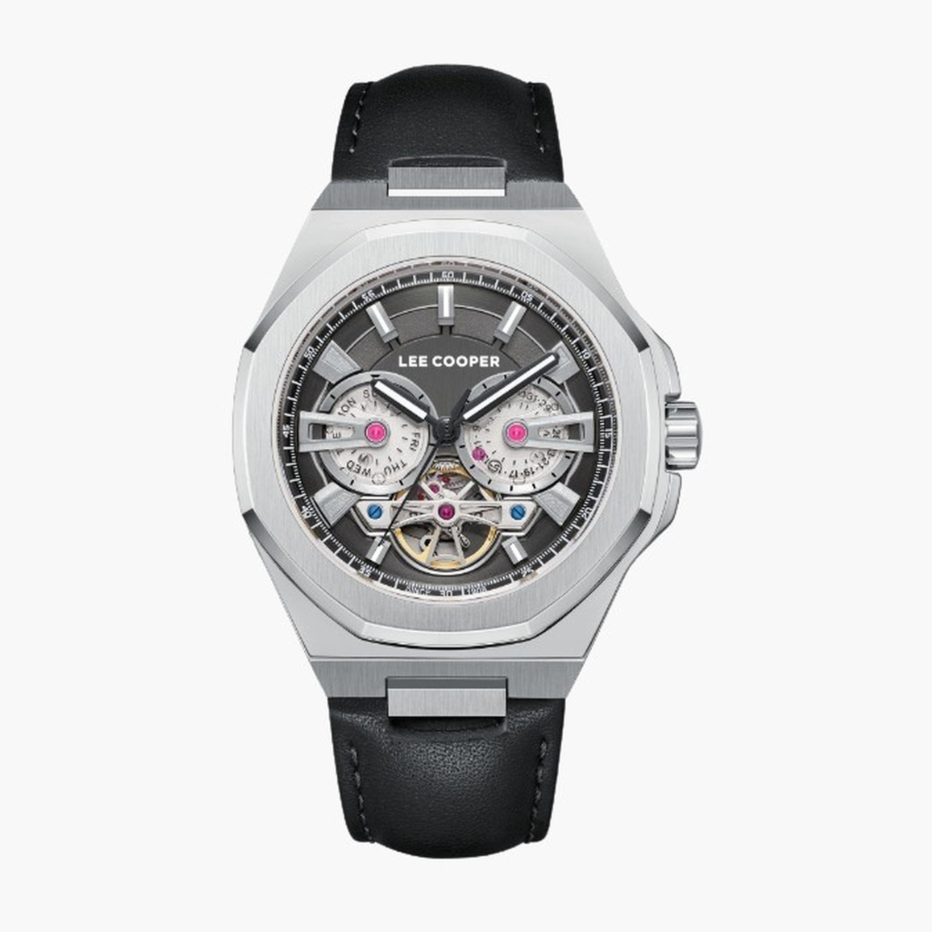 لي كوبر- ساعة رجالية 43 مم أوتوماتيكية سوار جلدي لون أسود-men-watchesandjewellery-watches-image-1