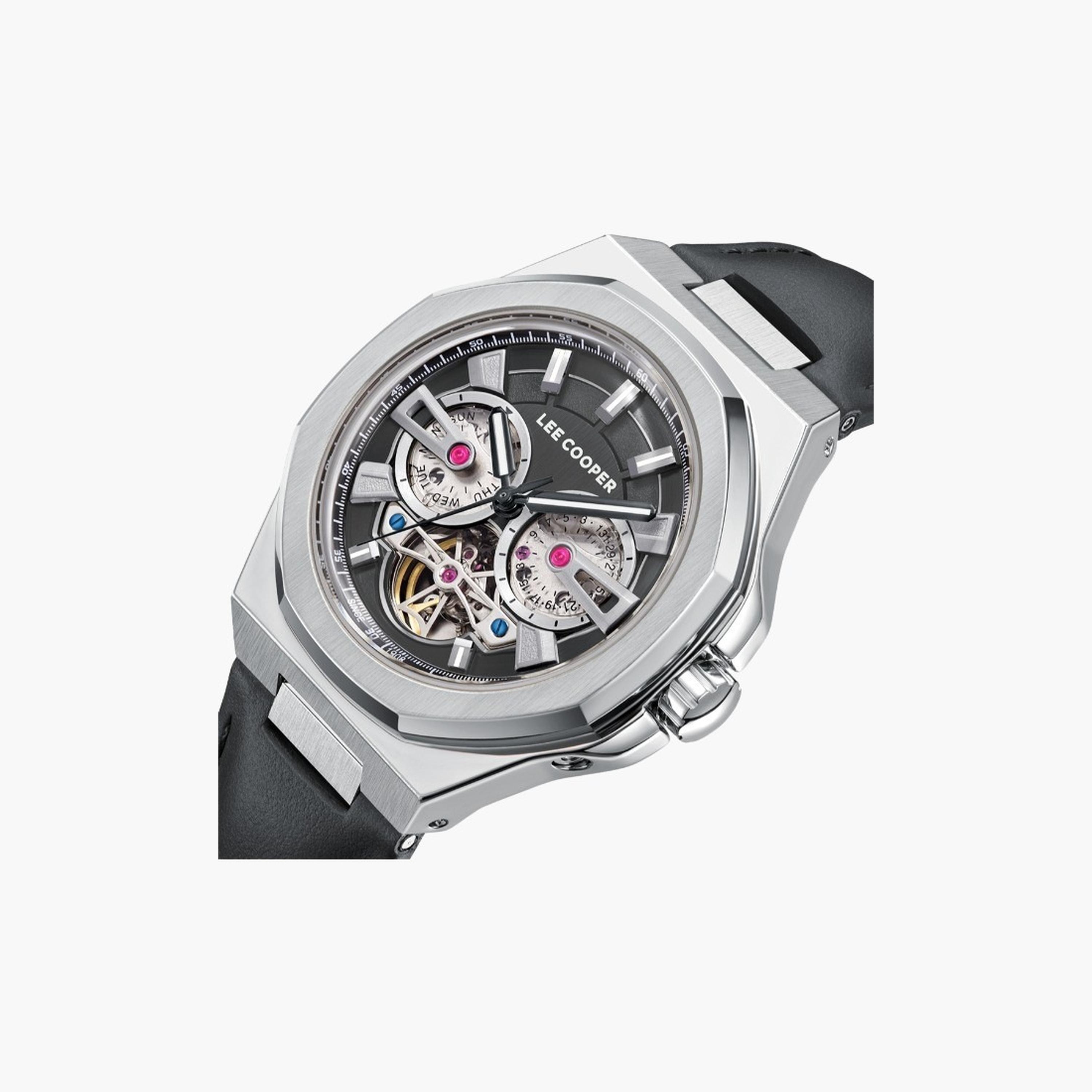 لي كوبر- ساعة رجالية 43 مم أوتوماتيكية سوار جلدي لون أسود-men-watchesandjewellery-watches-image-5