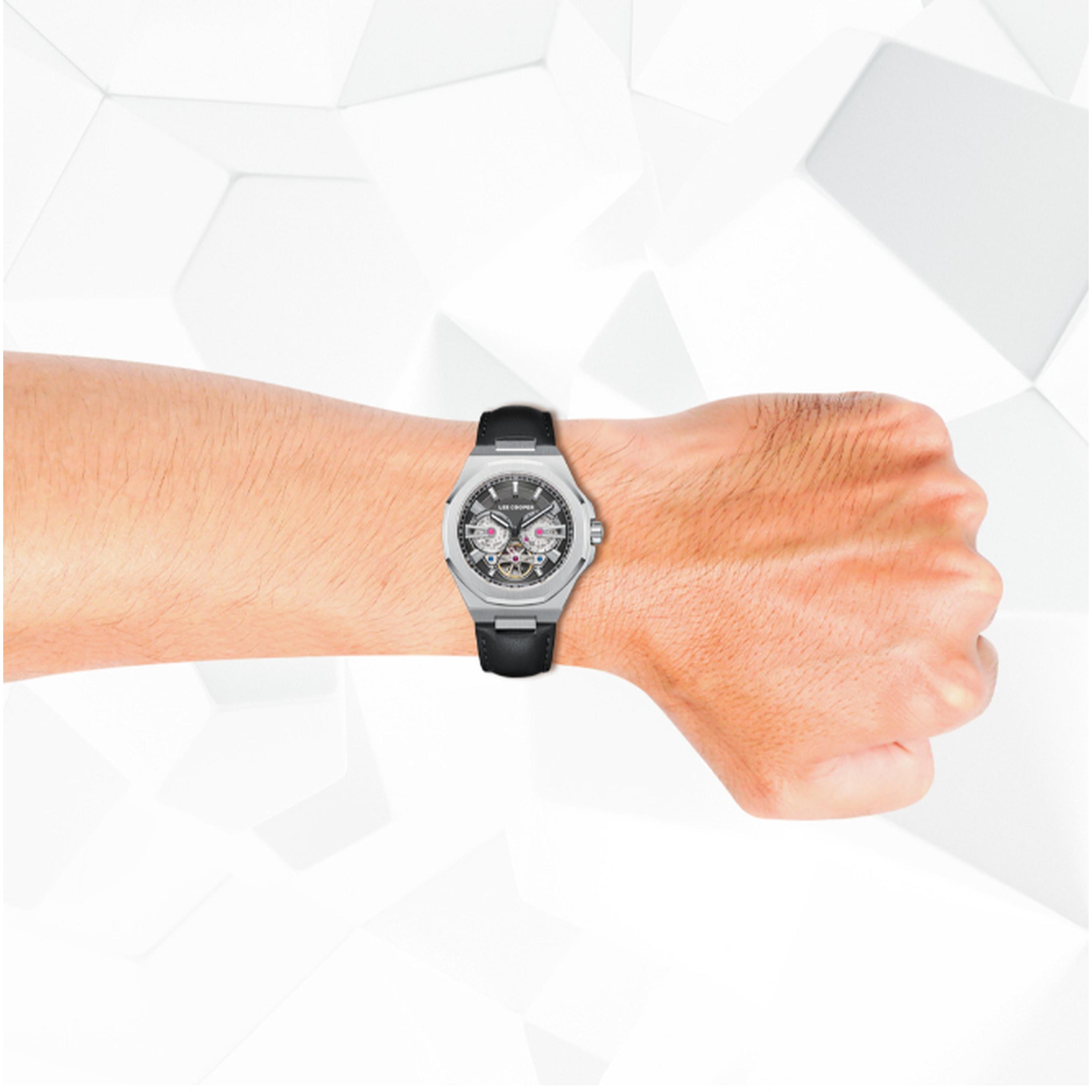 لي كوبر- ساعة رجالية 43 مم أوتوماتيكية سوار جلدي لون أسود-men-watchesandjewellery-watches-image-8