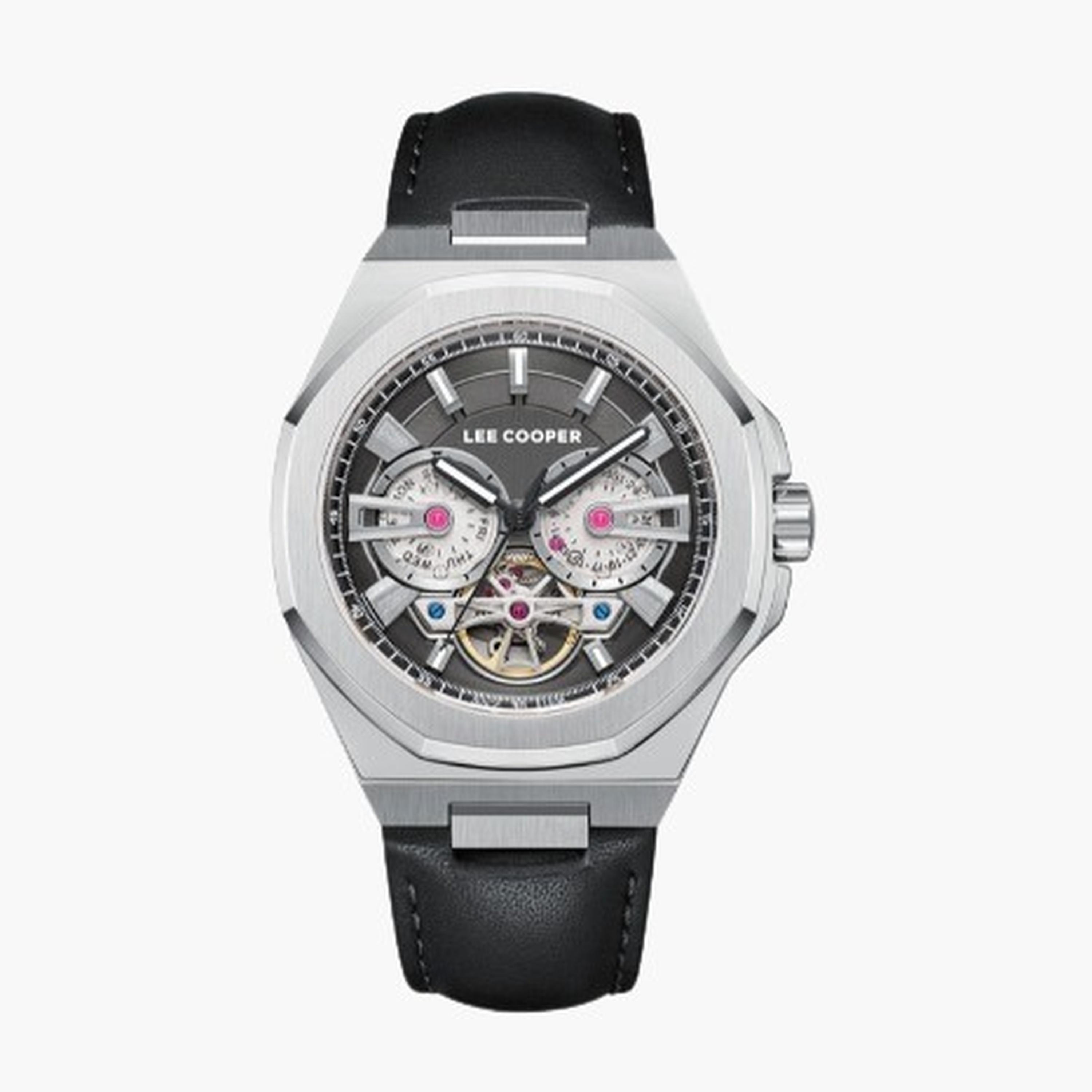 لي كوبر- ساعة رجالية 43 مم أوتوماتيكية سوار جلدي لون أسود-men-watchesandjewellery-watches-image-9