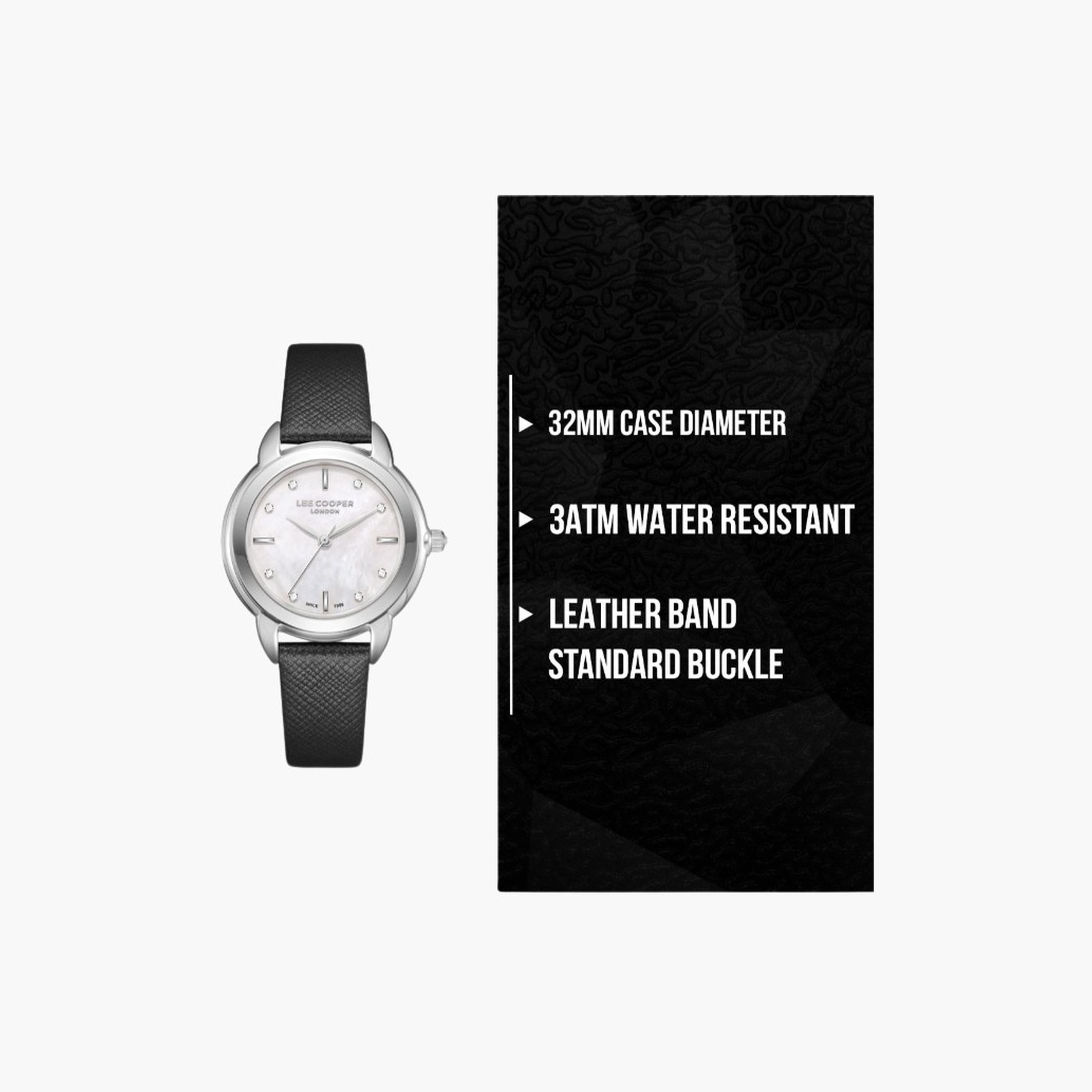 Lee Cooper Women's 32MM Black Analog Leather Strap Watch | LC08025.321-women-watchesandjewellery-watches-image-9