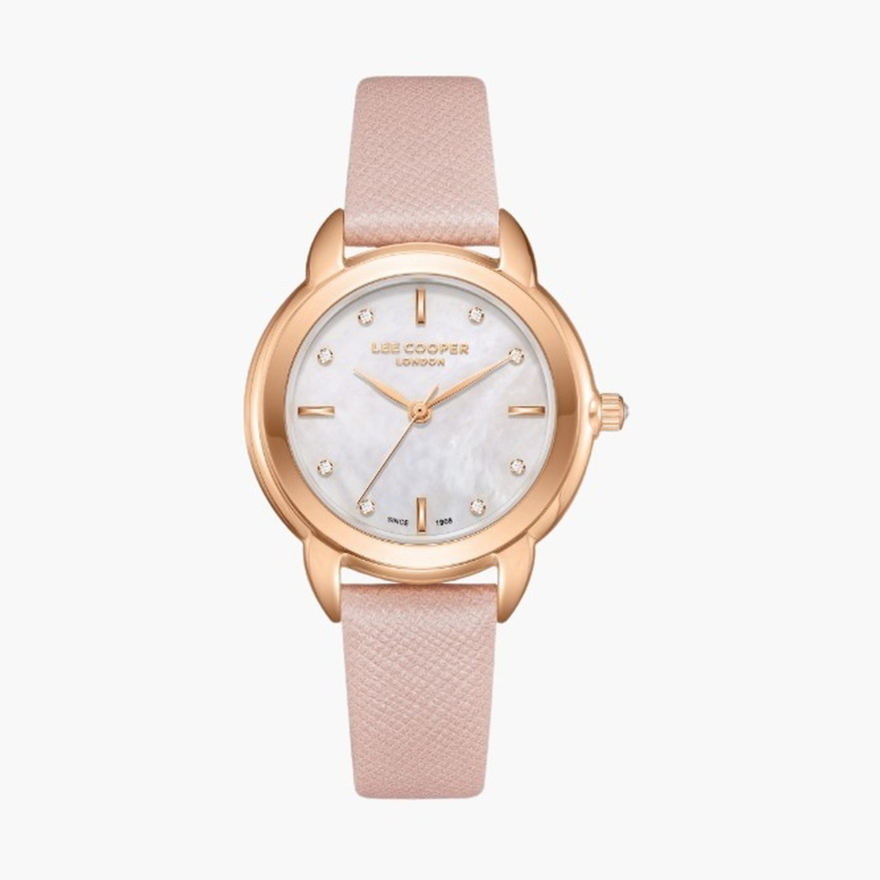 Lee Cooper Women's 32MM Pink Analog Leather Strap Watch | LC08025.420-women-watchesandjewellery-watches-image-1