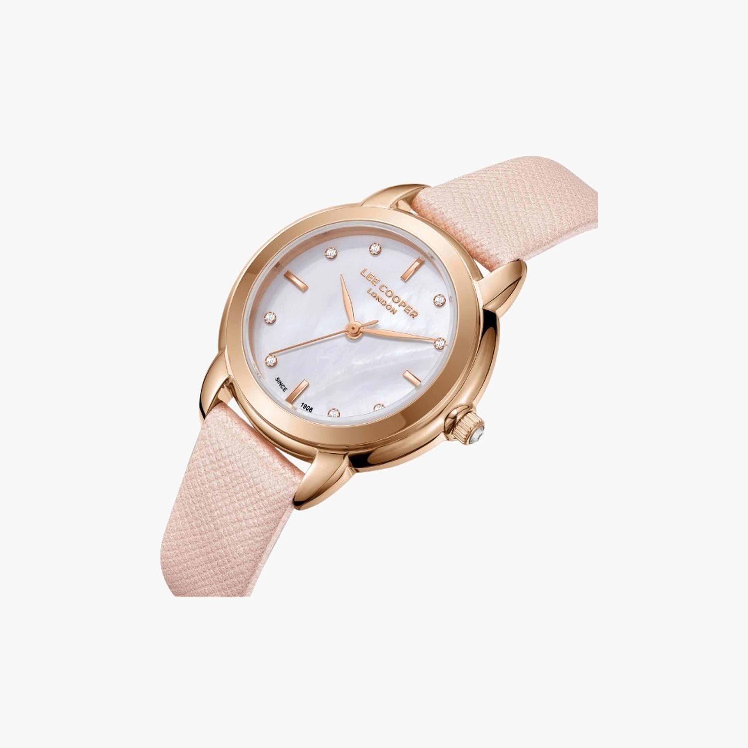 Lee Cooper Women's 32MM Pink Analog Leather Strap Watch | LC08025.420-women-watchesandjewellery-watches-image-2