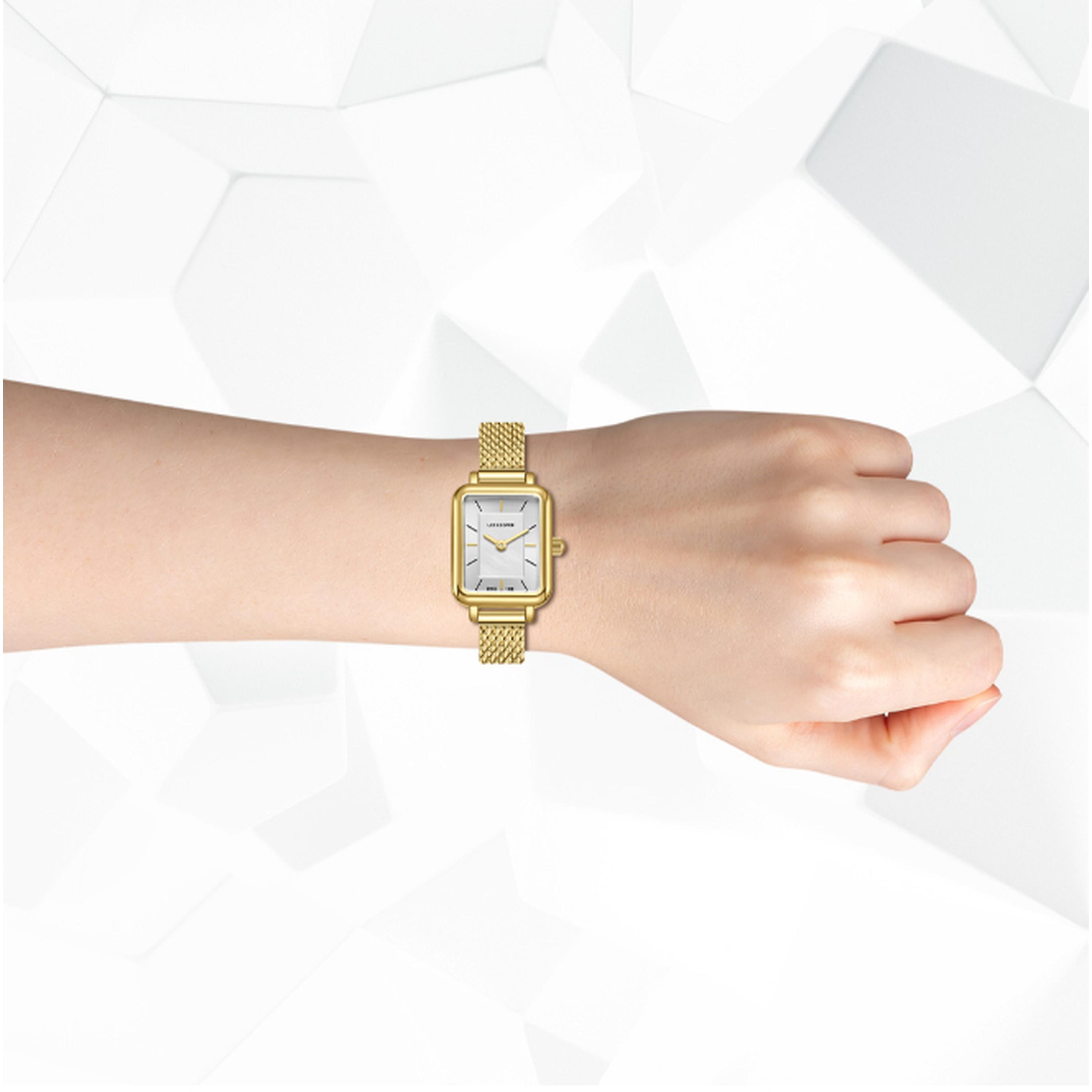لي كوبر- ساعة نسائية 26 مم تناظرية سوار شبكي لون لؤلؤي-women-watchesandjewellery-watches-image-8