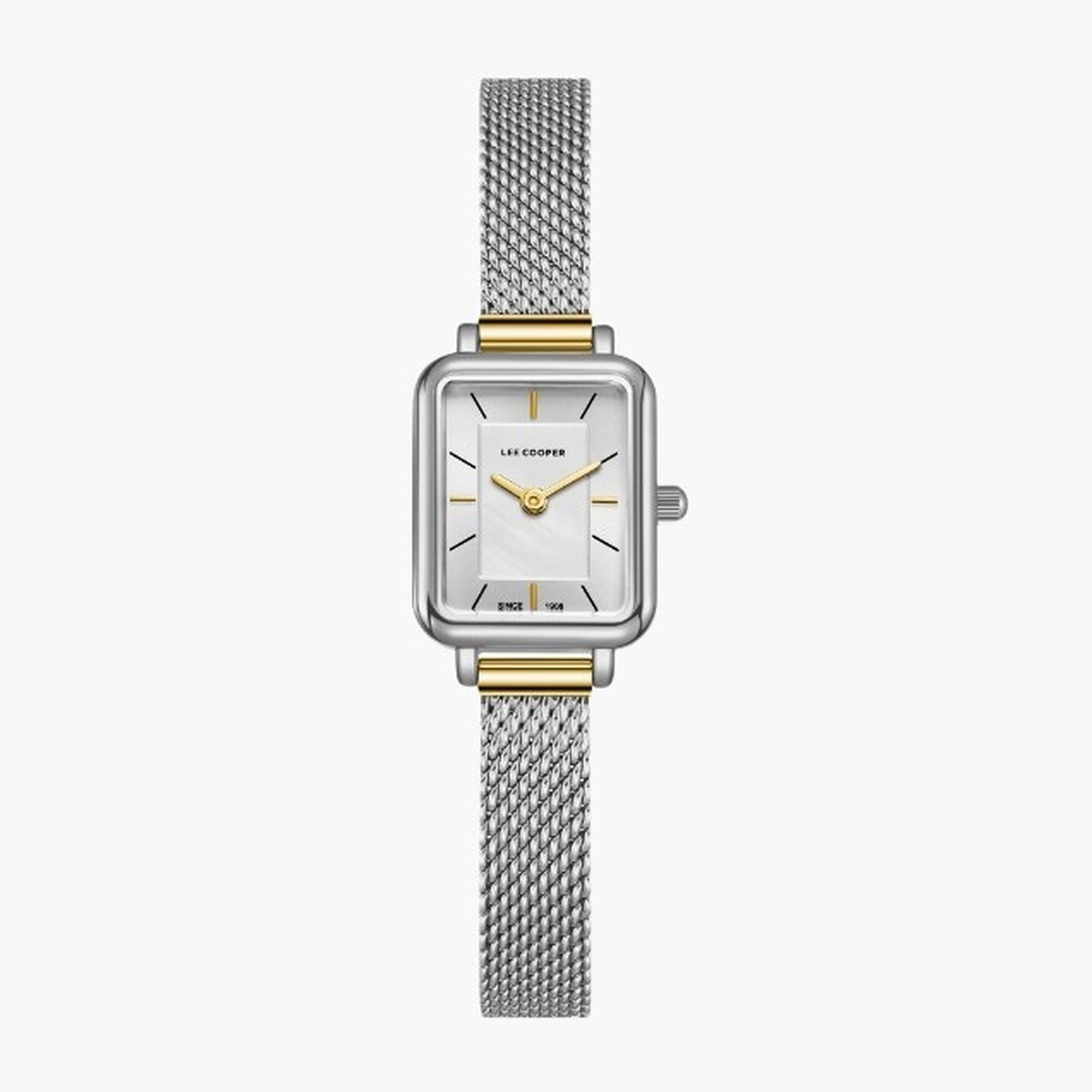 لي كوبر- ساعة نسائية 26 مم تناظرية سوار شبكي لون لؤلؤي-women-watchesandjewellery-watches-image-1