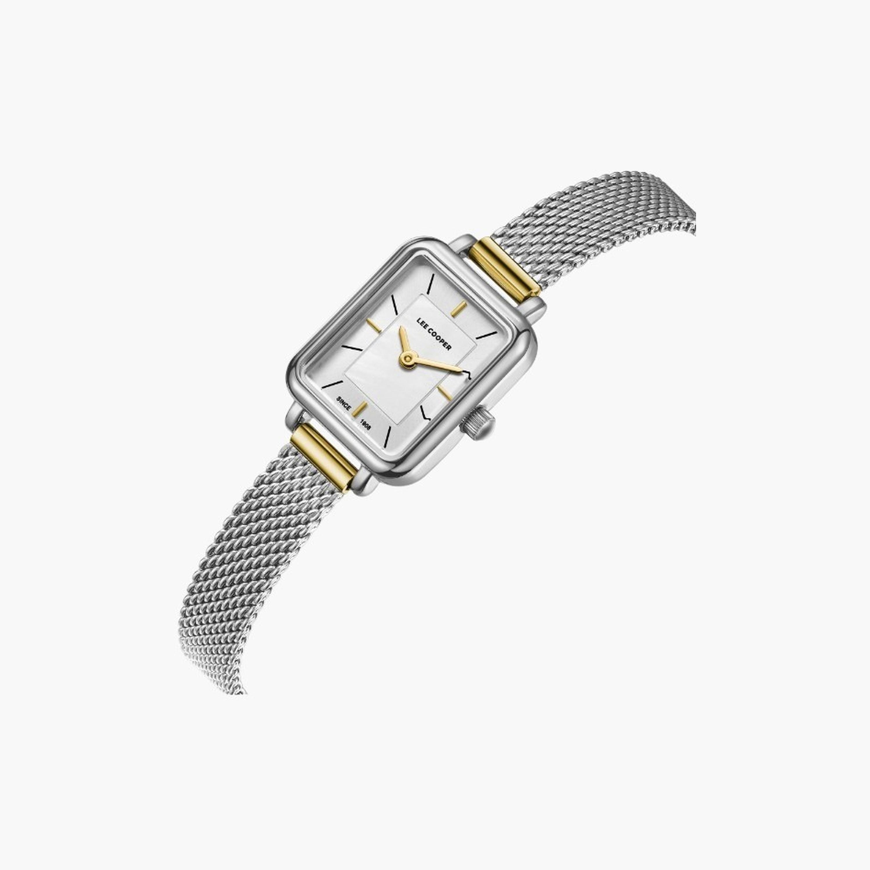 لي كوبر- ساعة نسائية 26 مم تناظرية سوار شبكي لون لؤلؤي-women-watchesandjewellery-watches-image-4