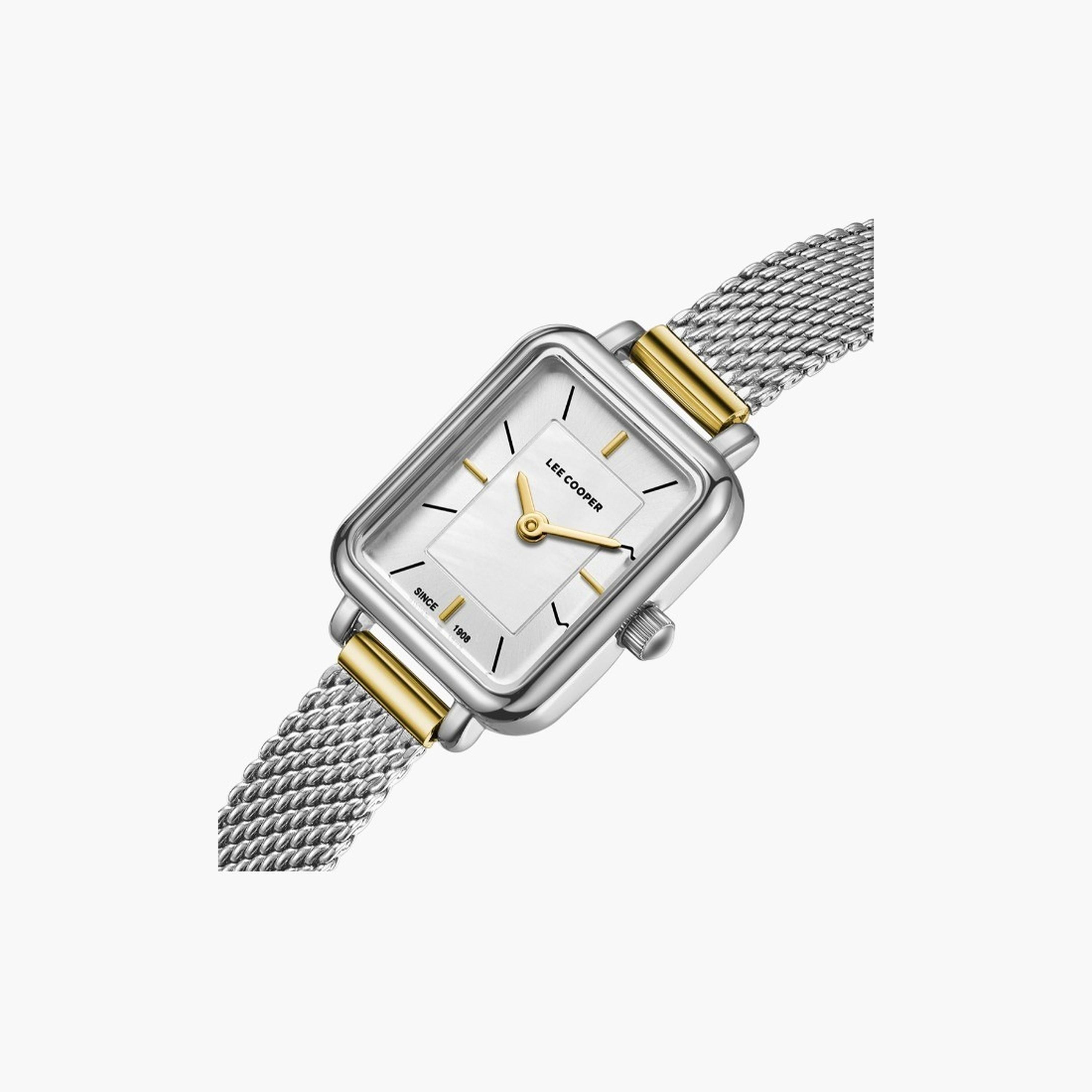لي كوبر- ساعة نسائية 26 مم تناظرية سوار شبكي لون لؤلؤي-women-watchesandjewellery-watches-image-5