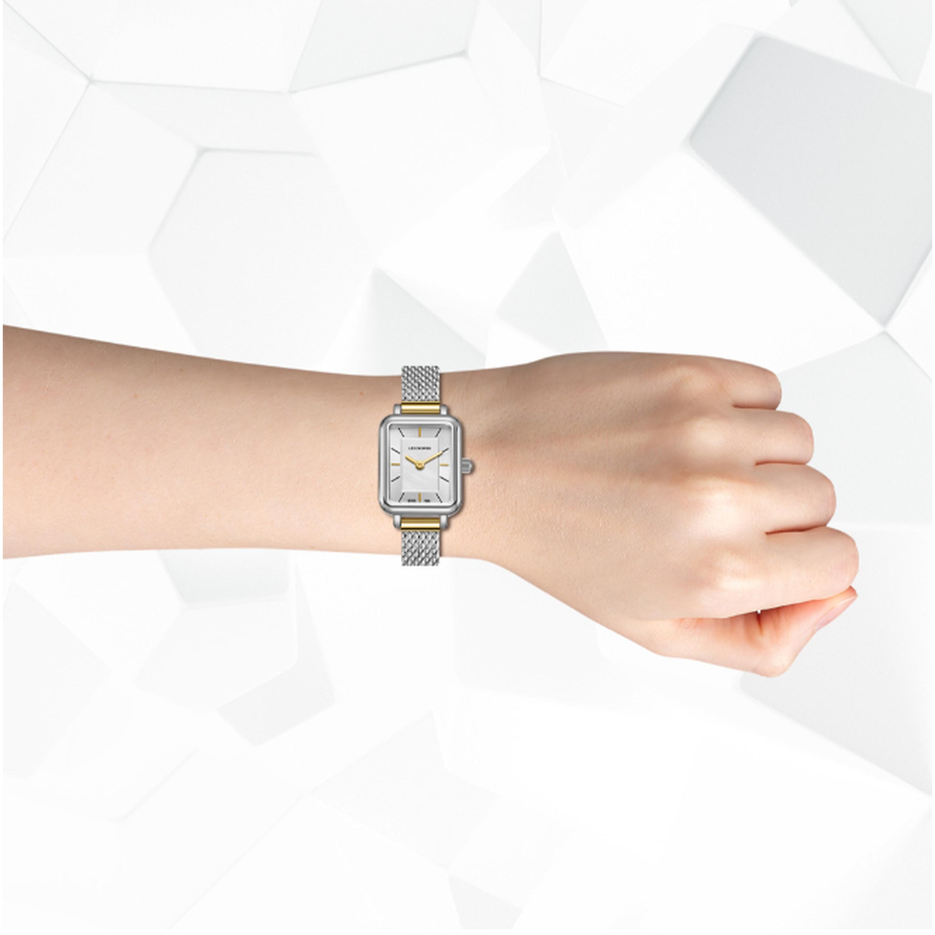 لي كوبر- ساعة نسائية 26 مم تناظرية سوار شبكي لون لؤلؤي-women-watchesandjewellery-watches-image-8
