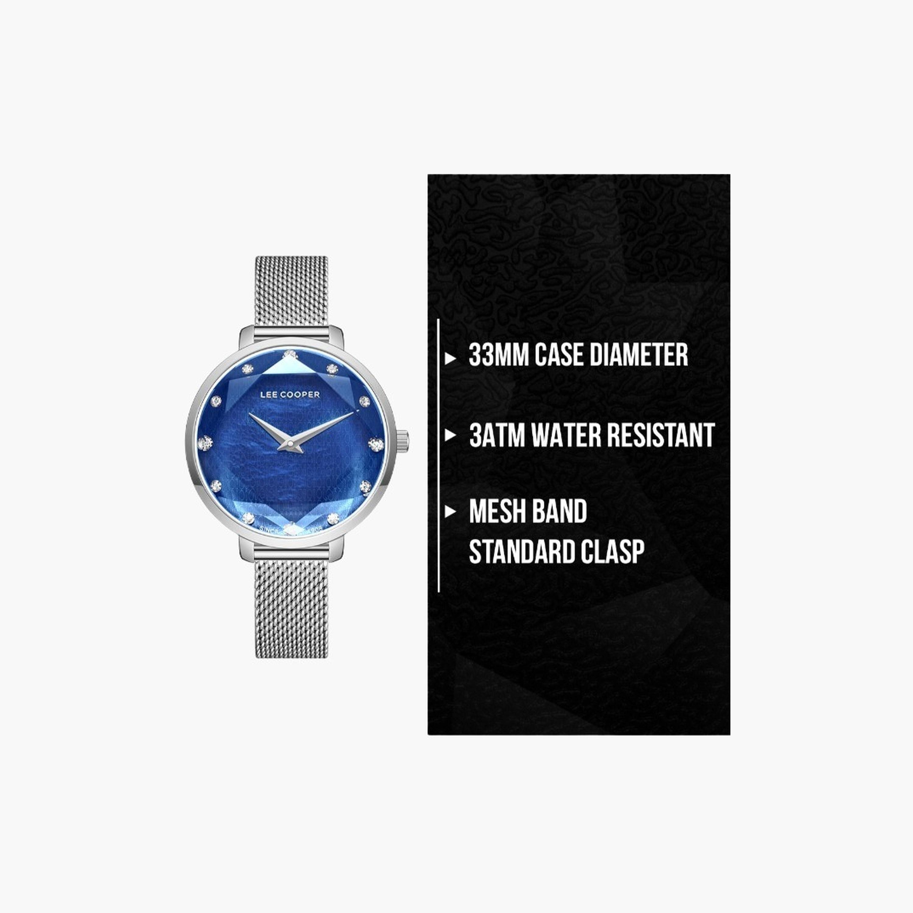 Lee Cooper Women's 33MM Silver Analog Mesh Strap Watch | LC08078.390-women-watchesandjewellery-watches-image-9