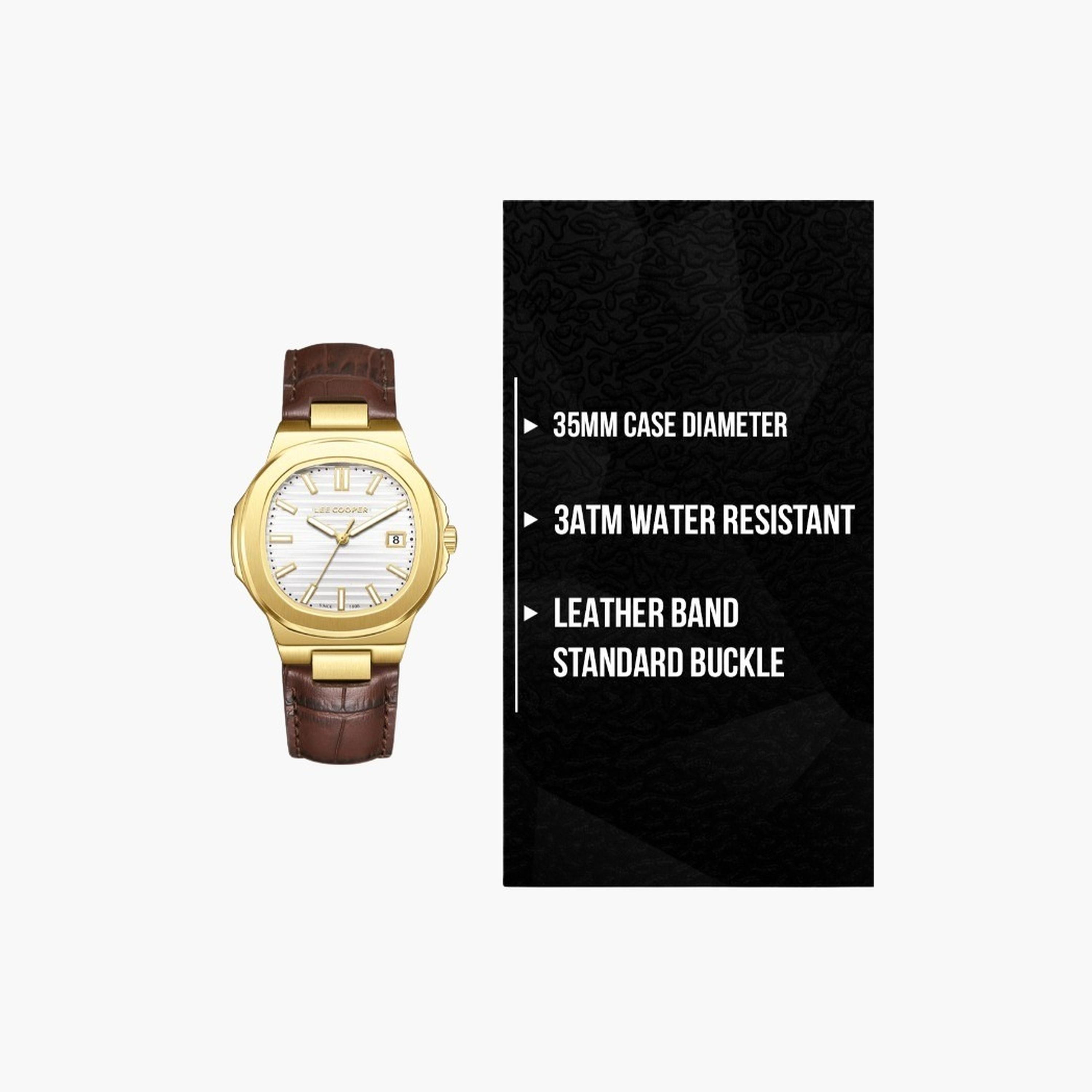 Lee Cooper Women's 35MM Brown Analog Leather Strap Watch | LC08107.134-women-watchesandjewellery-watches-image-9