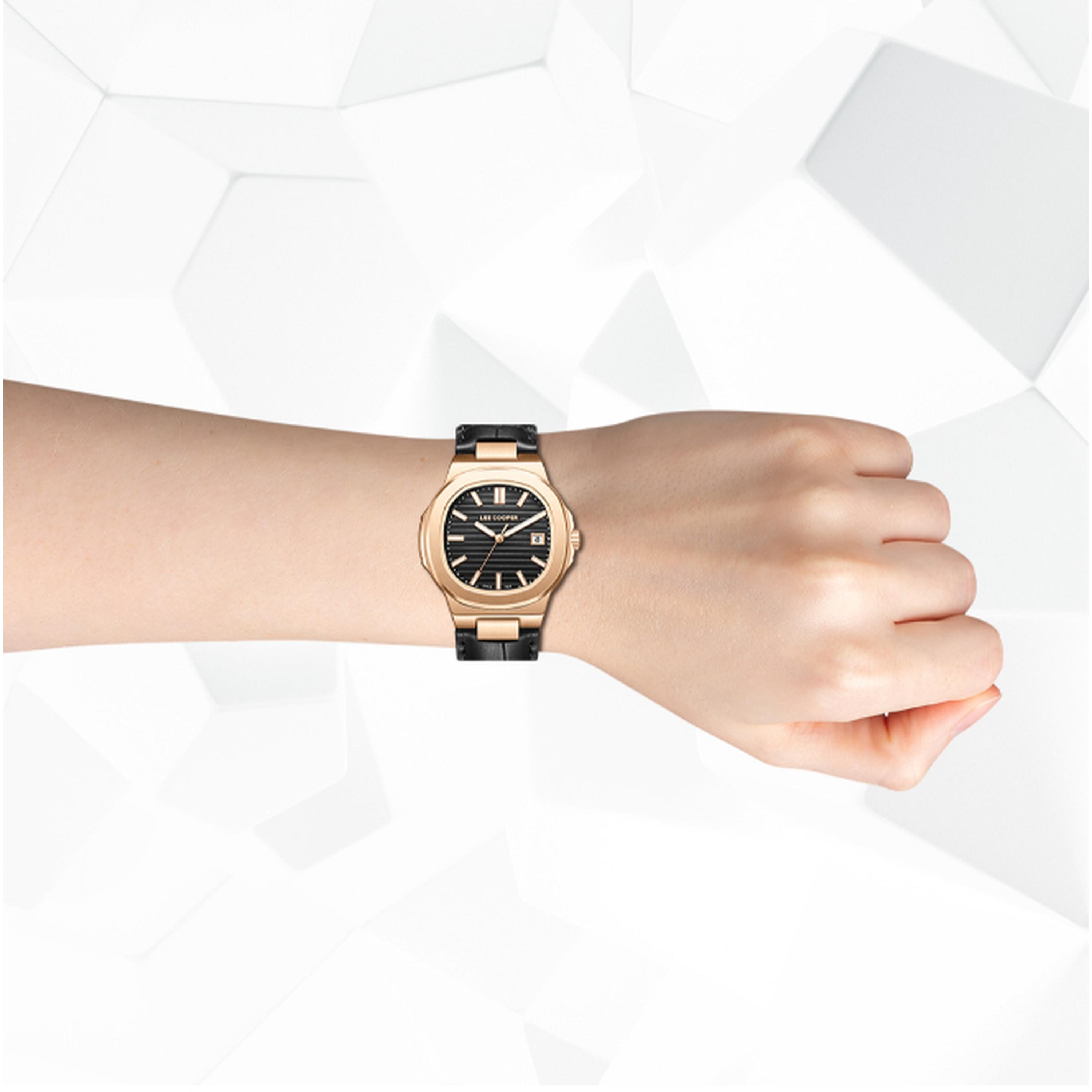 لي كوبر- ساعة نسائية 35 مم تناظرية سوار جلدي لون أسود-women-watchesandjewellery-watches-image-8