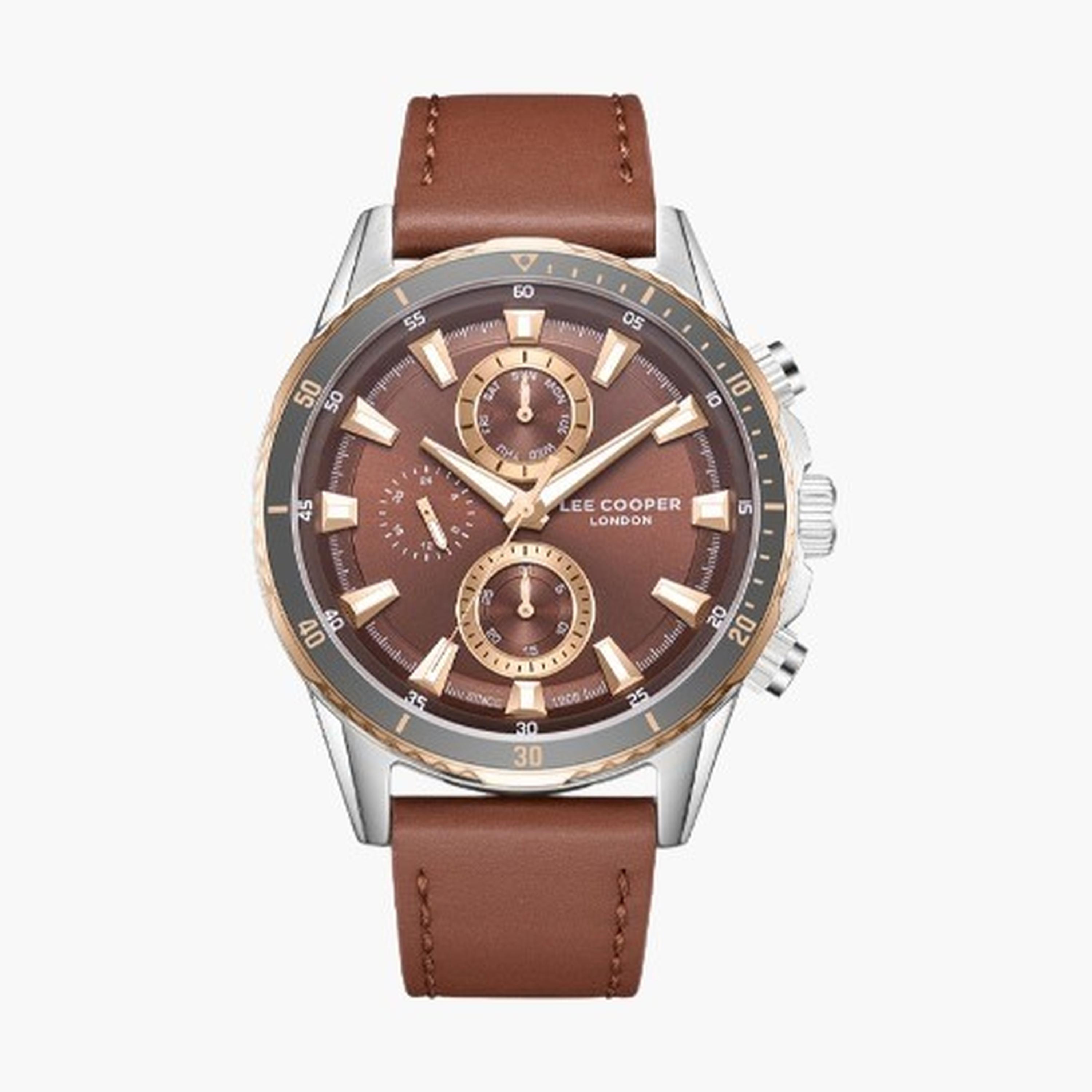 Lee Cooper Men's 46MM Brown Chronograph Leather Strap Watch | LC08004.551-men-watchesandjewellery-watches-image-9