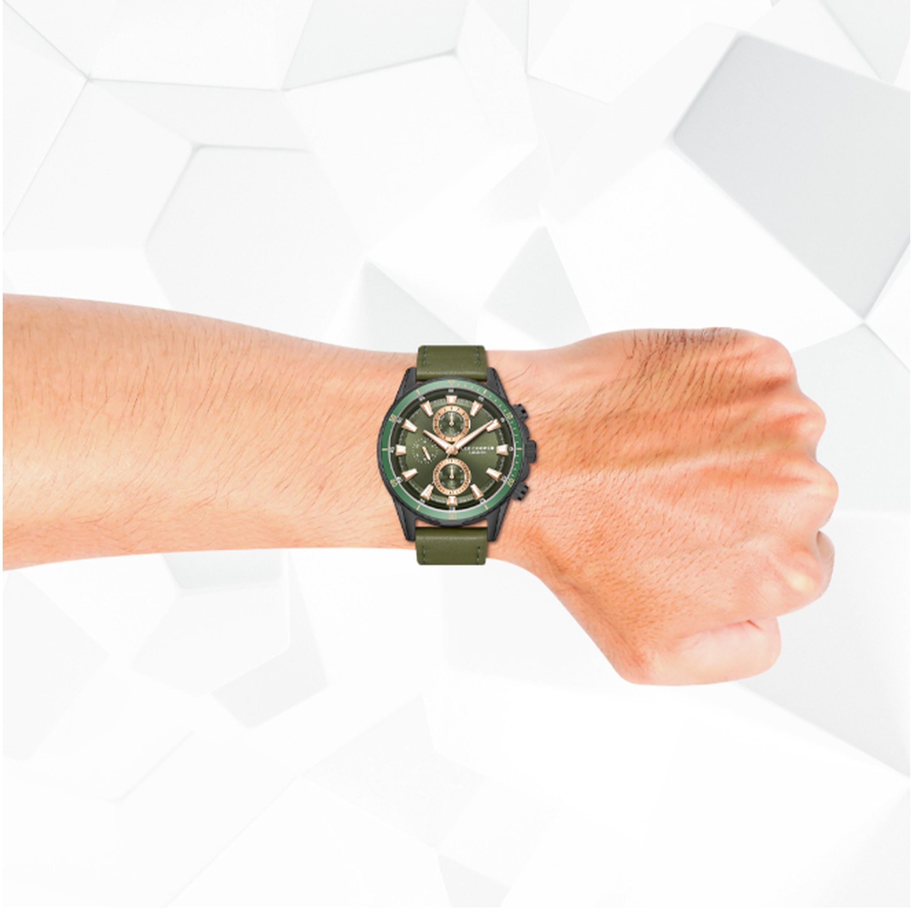 Lee Cooper Men's 46MM Green Chronograph Leather Strap Watch | LC08004.077-men-watchesandjewellery-watches-image-8