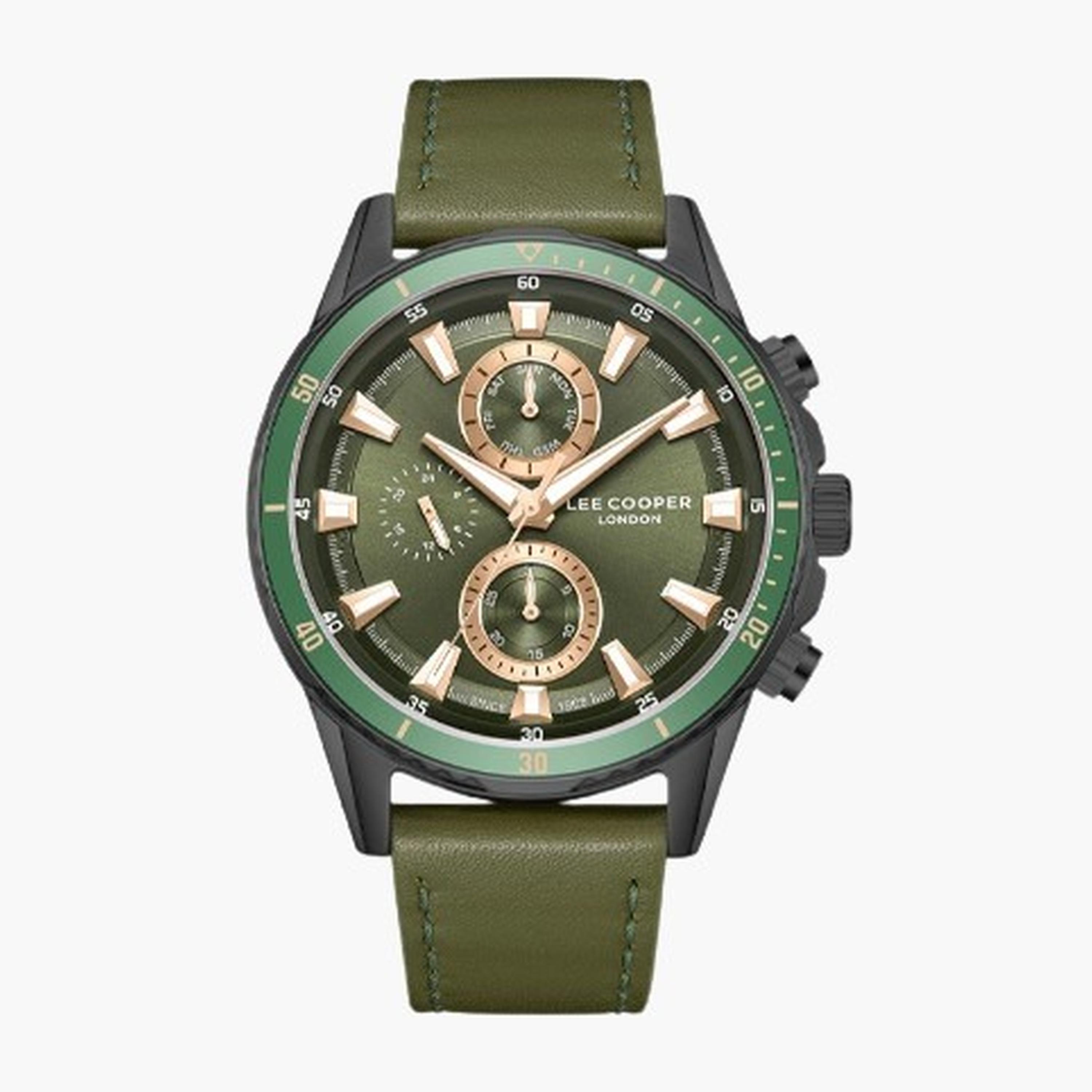 Lee Cooper Men's 46MM Green Chronograph Leather Strap Watch | LC08004.077-men-watchesandjewellery-watches-image-9