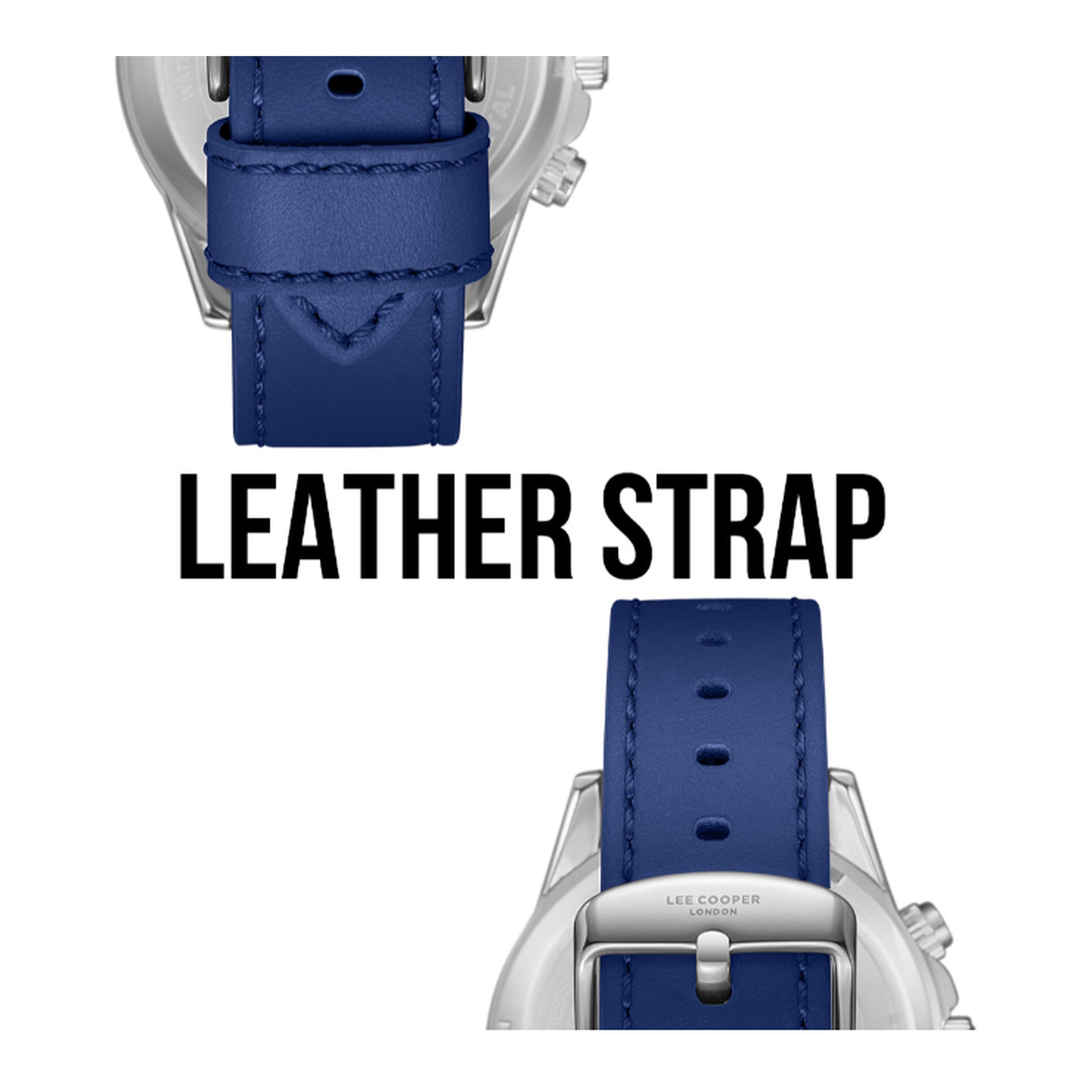 Lee Cooper Men's 46MM Blue Chronograph Leather Strap Watch | LC08004.399-men-watchesandjewellery-watches-image-6