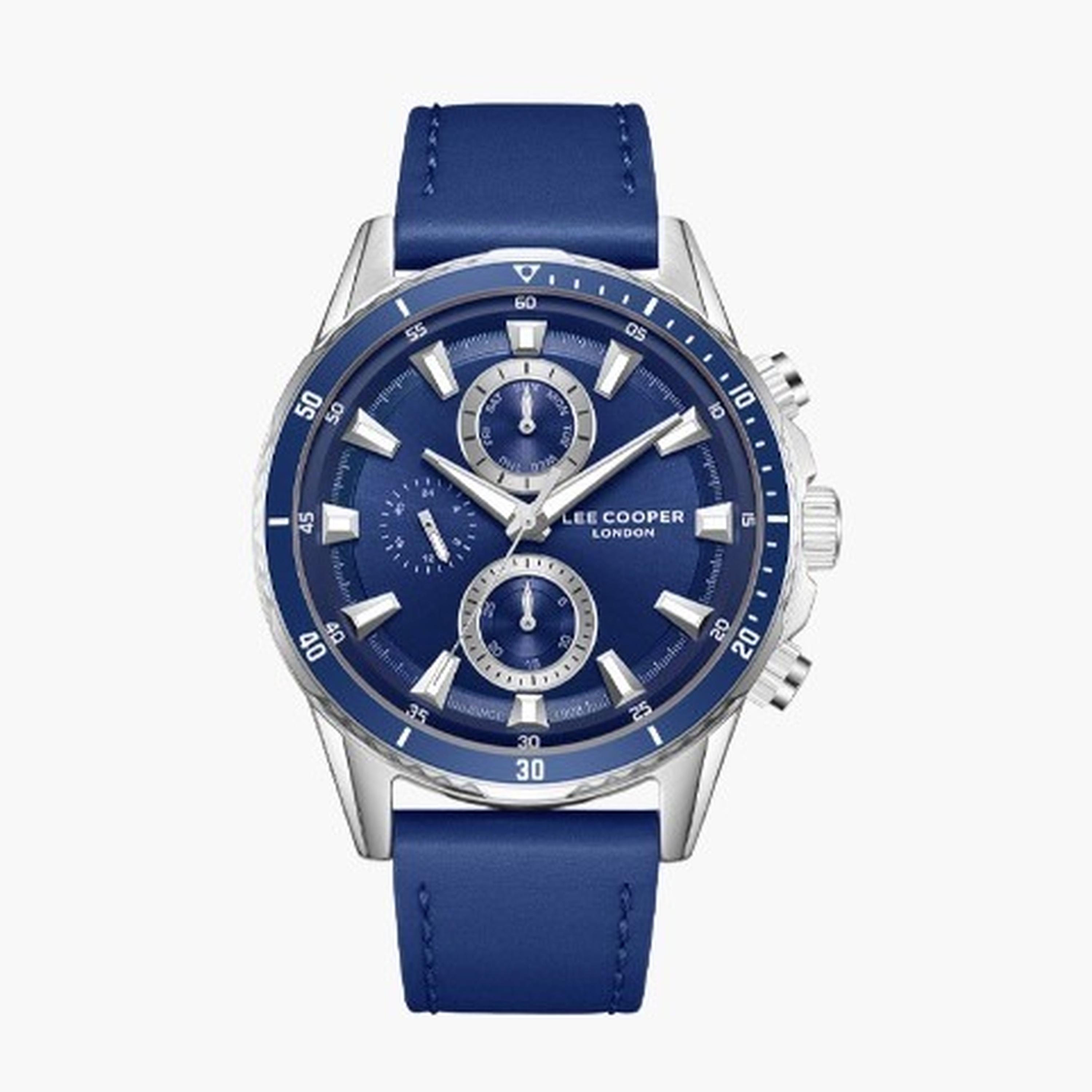 Lee Cooper Men's 46MM Blue Chronograph Leather Strap Watch | LC08004.399-men-watchesandjewellery-watches-image-9