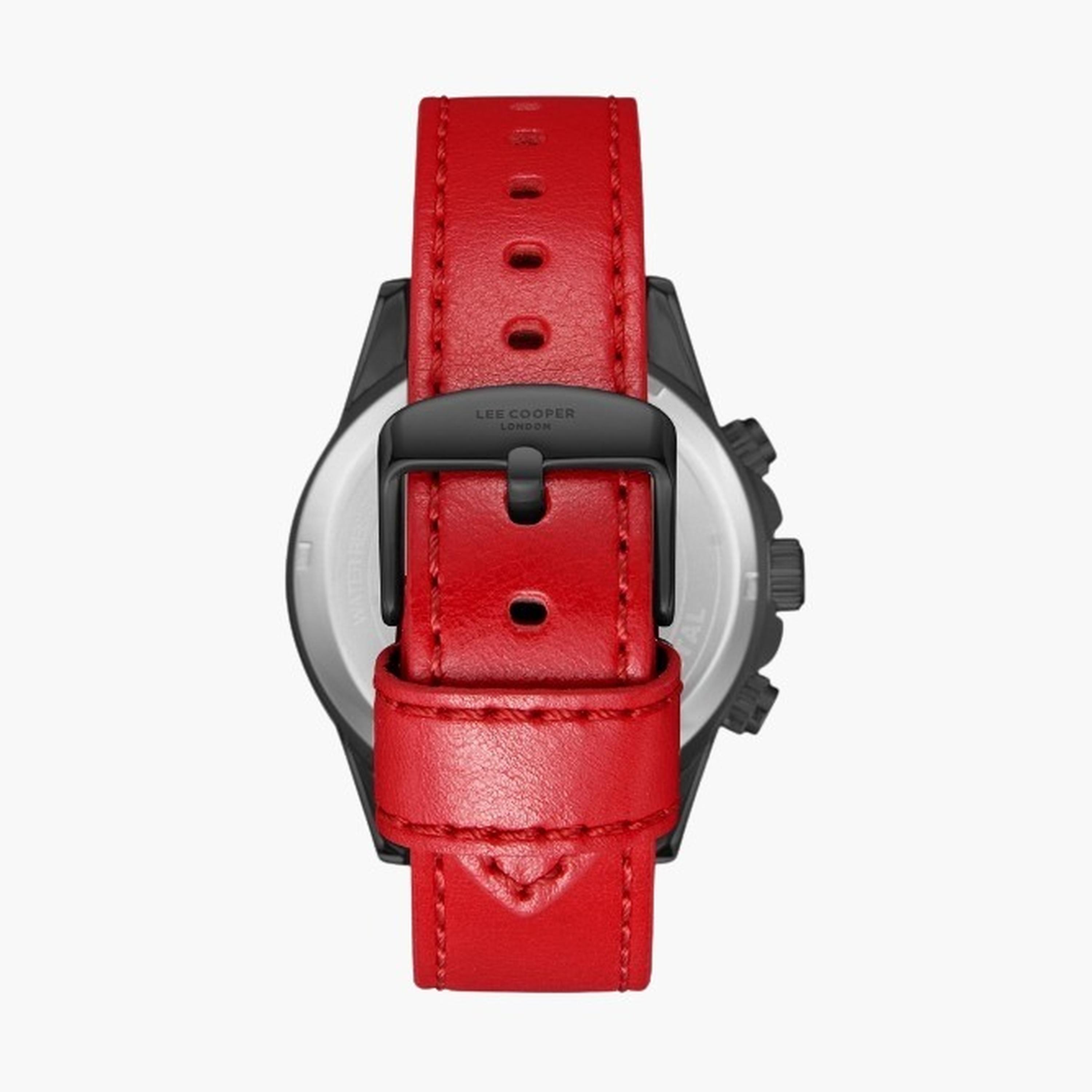 Lee Cooper Men's 46MM Red Chronograph Leather Strap Watch | LC08004.658-men-watchesandjewellery-watches-image-4