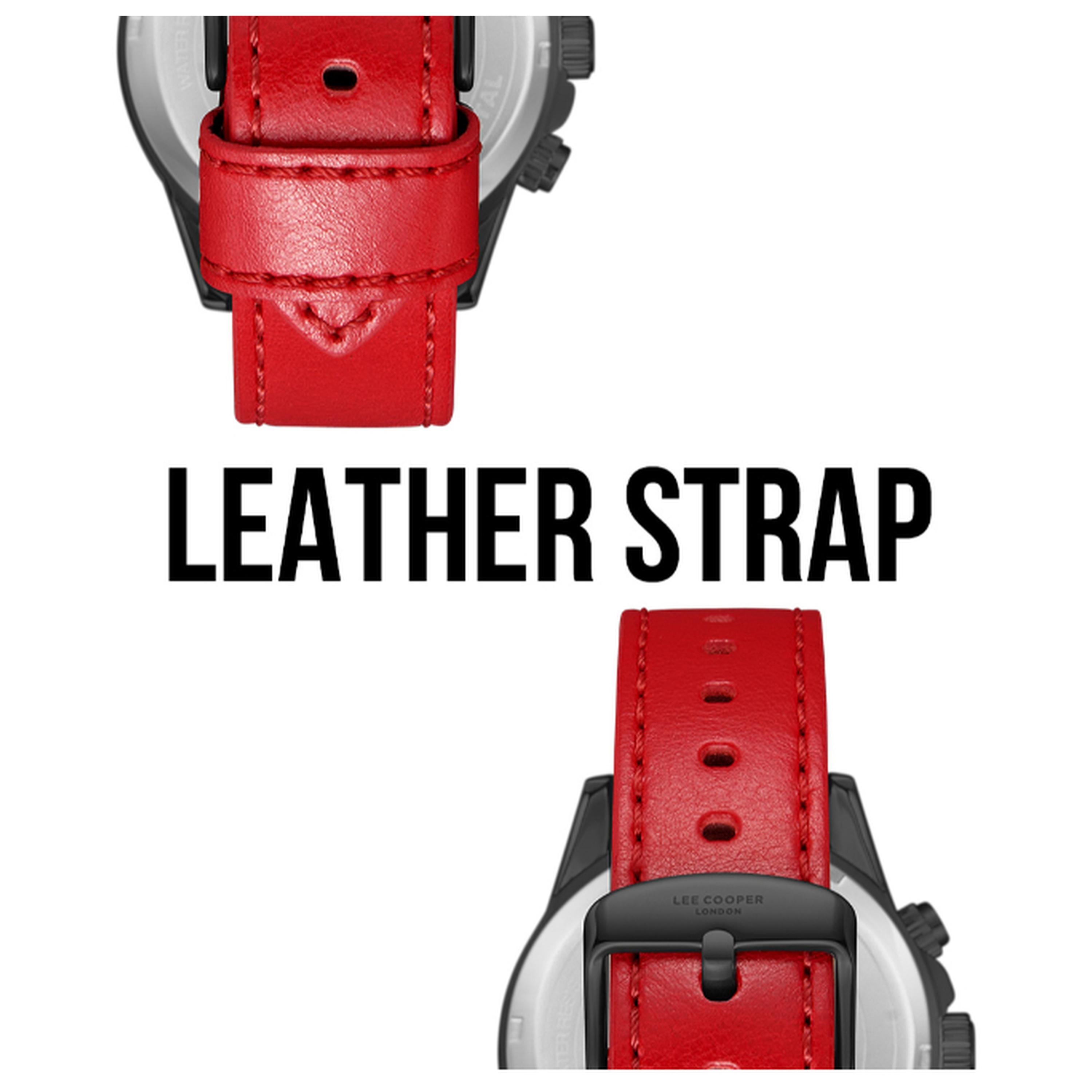 Lee Cooper Men's 46MM Red Chronograph Leather Strap Watch | LC08004.658-men-watchesandjewellery-watches-image-6