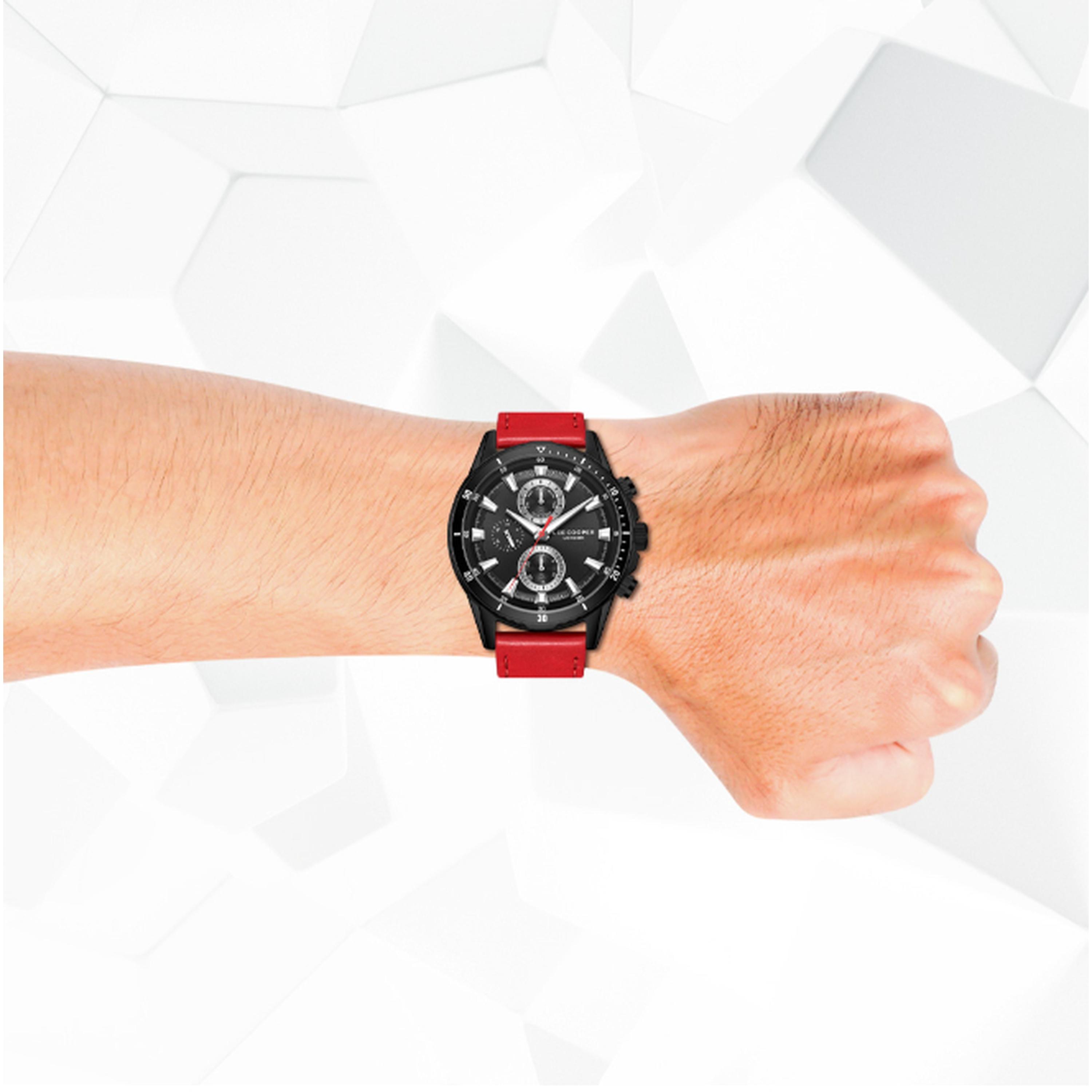 Lee Cooper Men's 46MM Red Chronograph Leather Strap Watch | LC08004.658-men-watchesandjewellery-watches-image-8