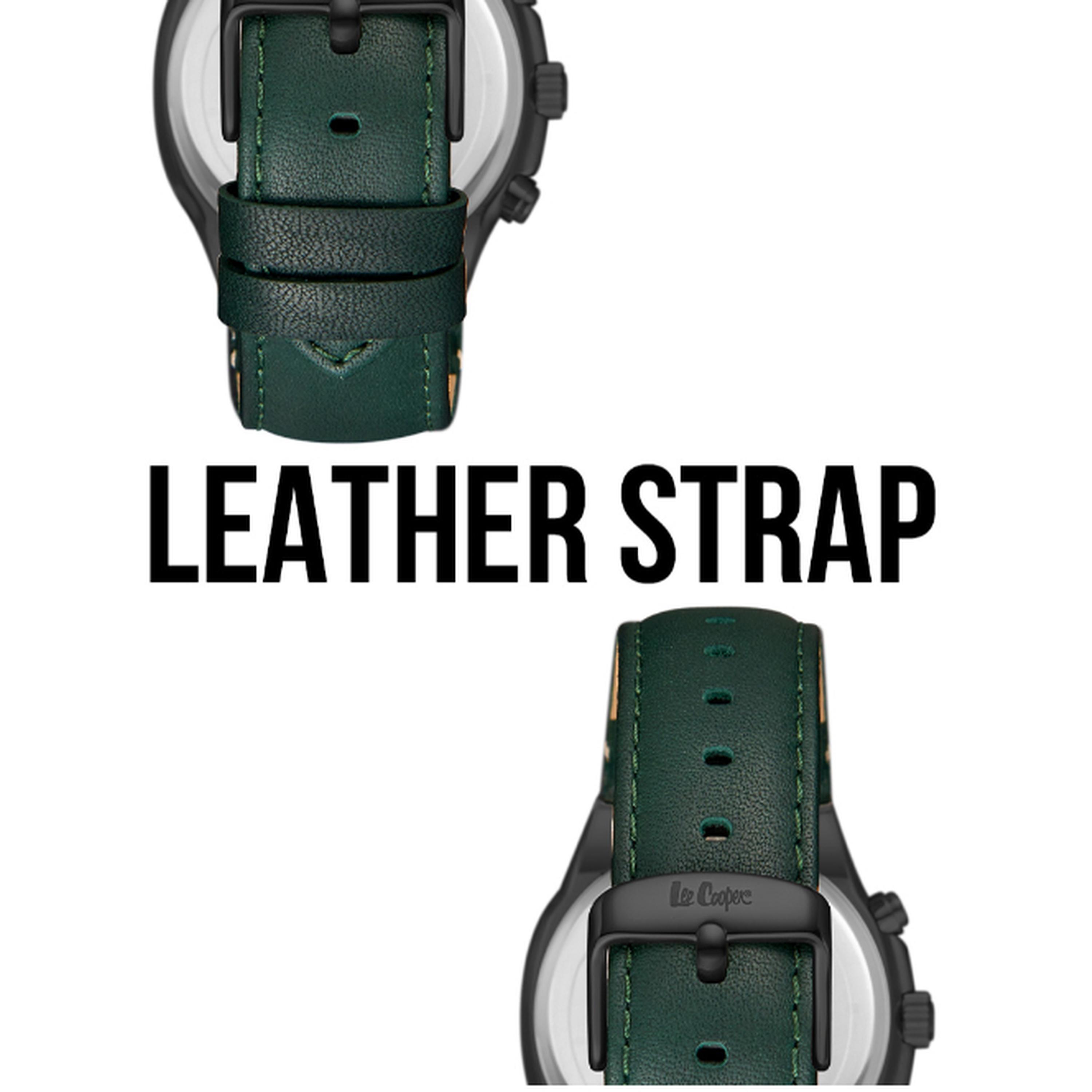 Lee Cooper Men's 43MM Green Chronograph Leather Strap Watch | LC07992.077-men-watchesandjewellery-watches-image-6