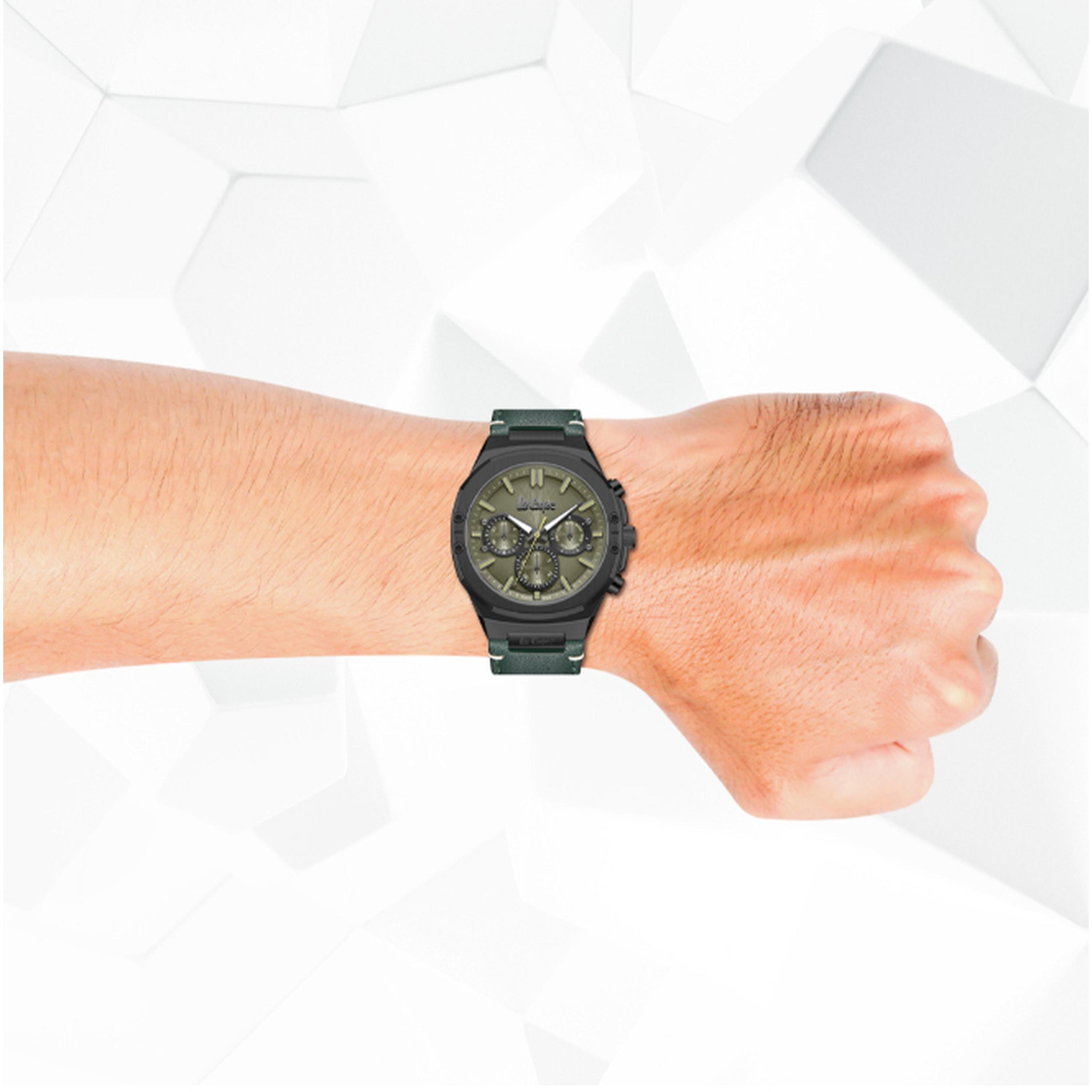 Lee Cooper Men's 43MM Green Chronograph Leather Strap Watch | LC07992.077-men-watchesandjewellery-watches-image-8