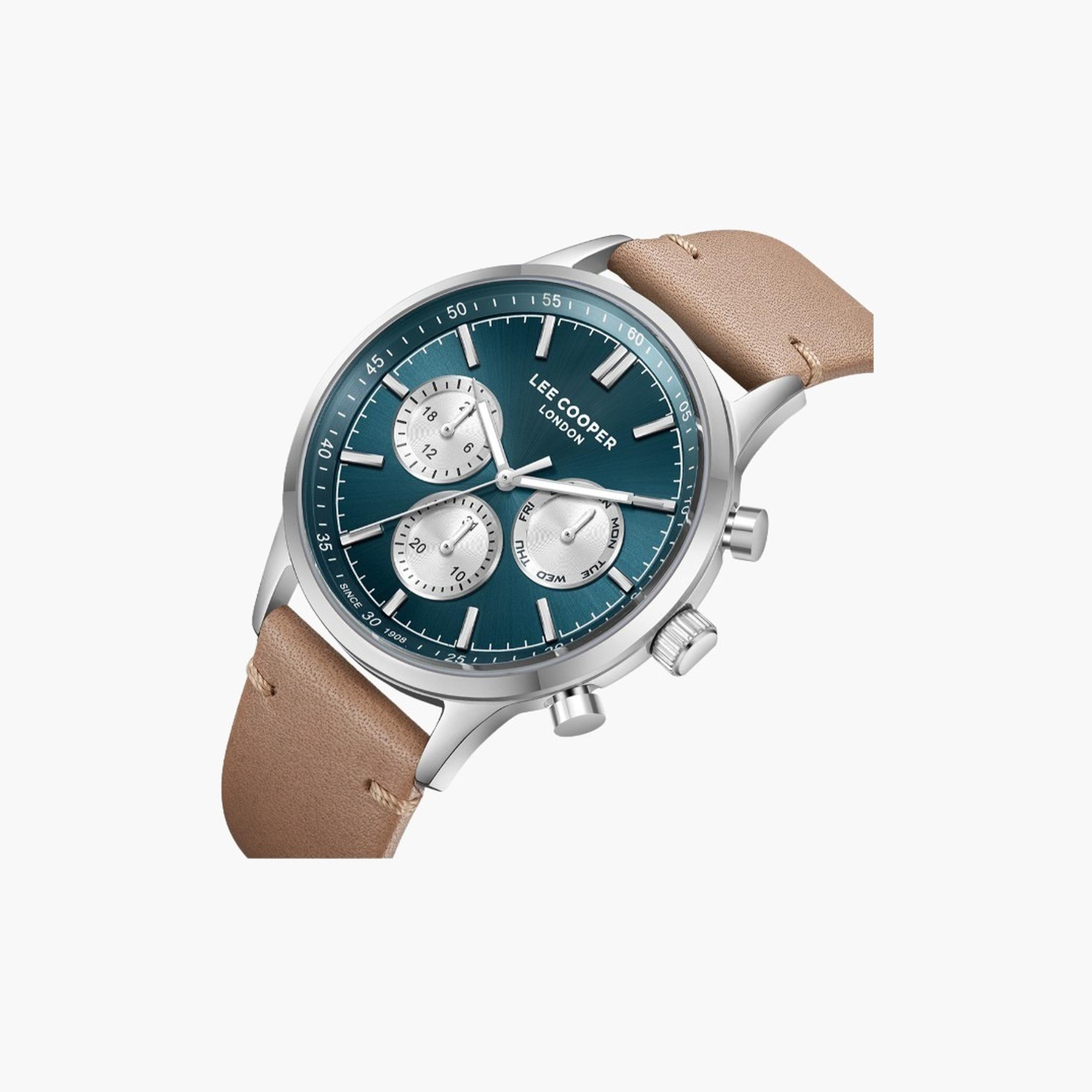 لي كوبر- ساعة رجالية كرونوغراف سوار جلدي لون أخضر غامق-men-watchesandjewellery-watches-image-5