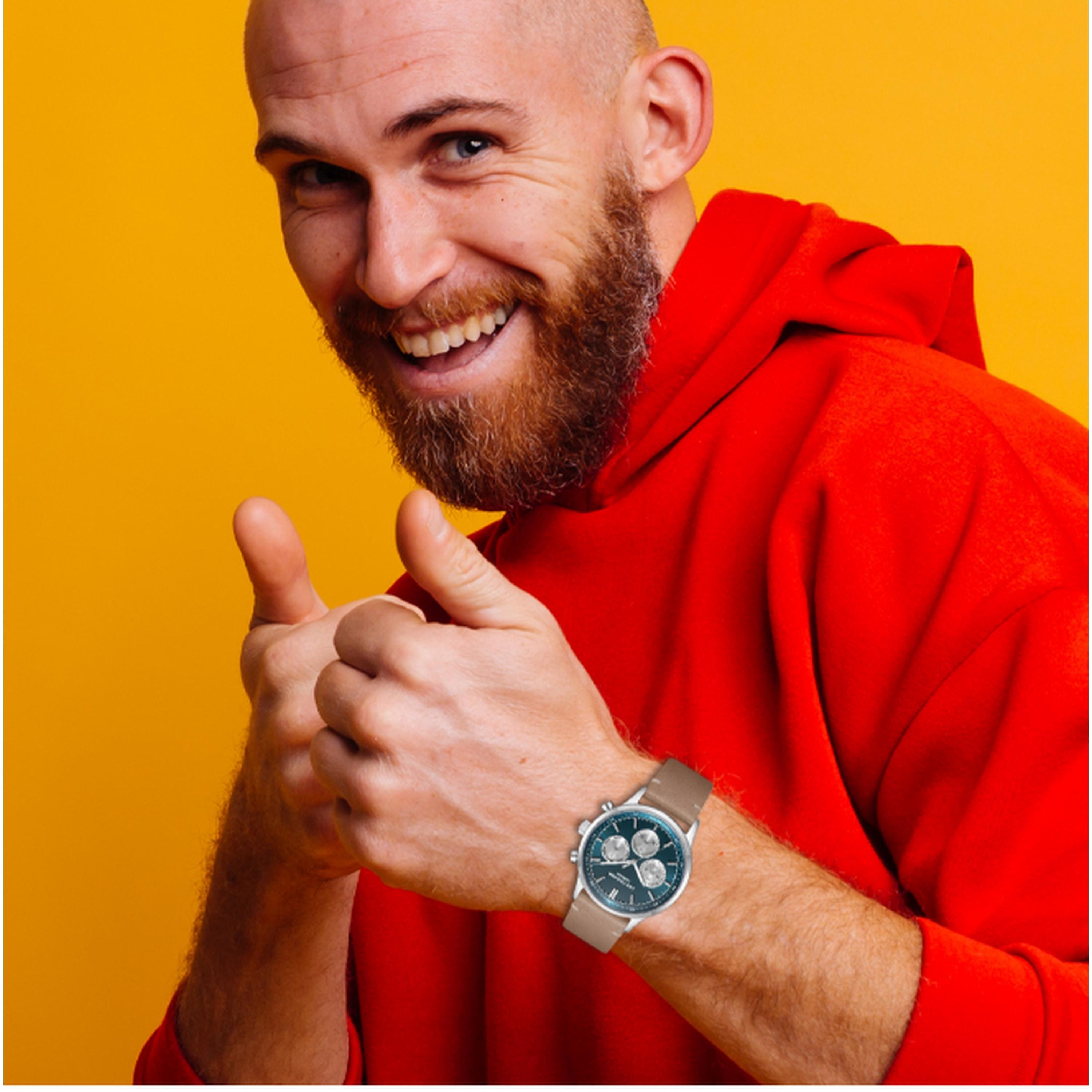 لي كوبر- ساعة رجالية كرونوغراف سوار جلدي لون أخضر غامق-men-watchesandjewellery-watches-image-7