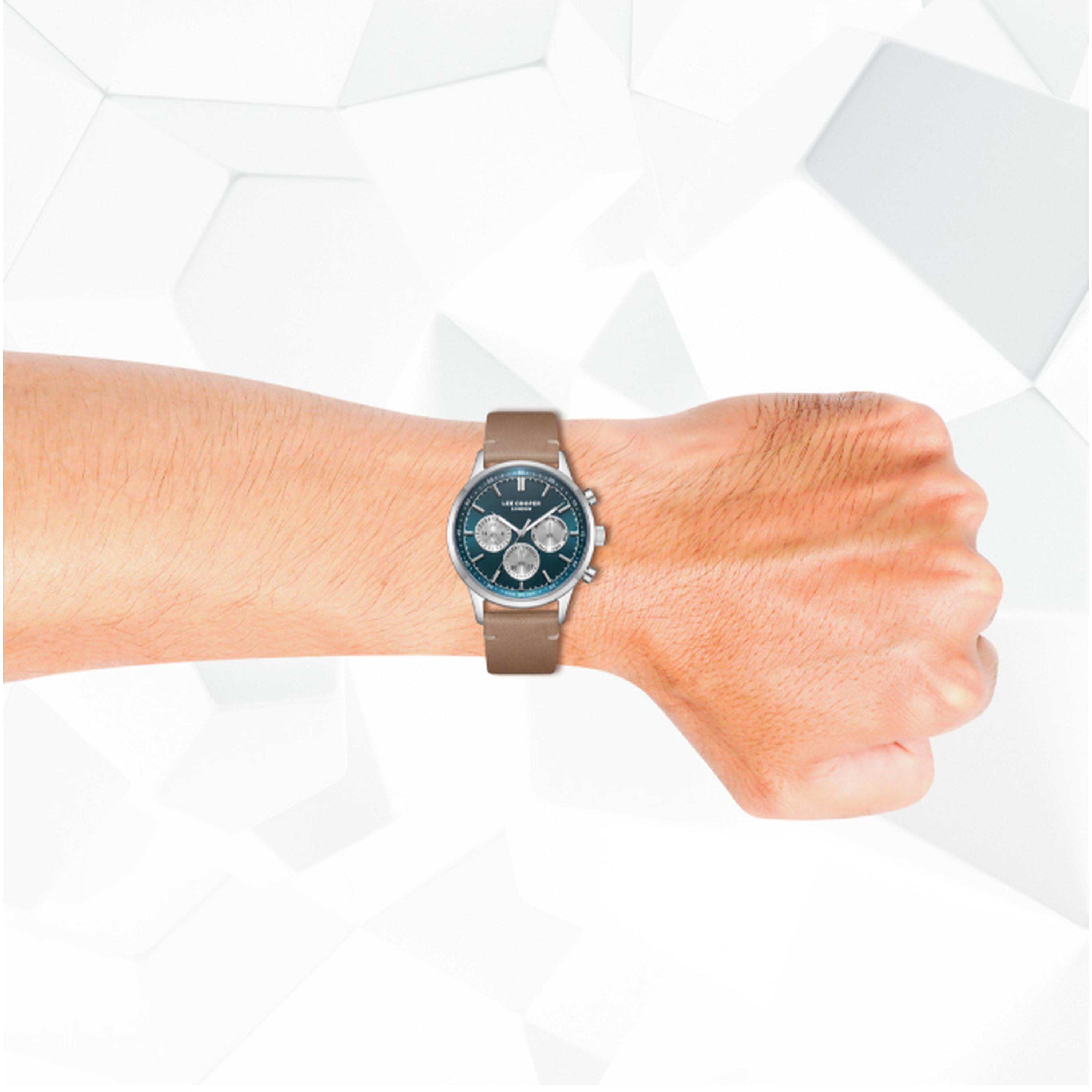 لي كوبر- ساعة رجالية كرونوغراف سوار جلدي لون أخضر غامق-men-watchesandjewellery-watches-image-8