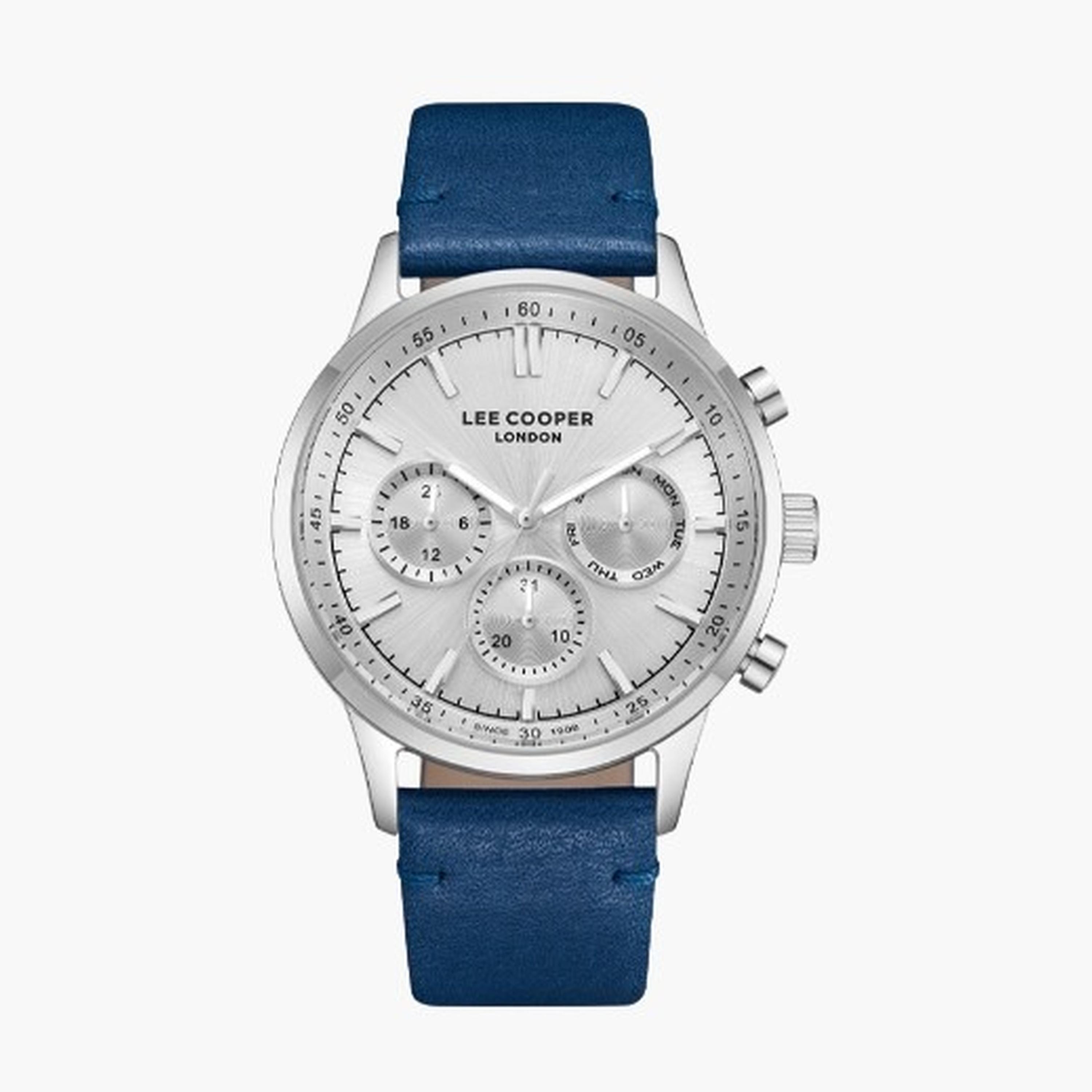 لي كوبر- ساعة رجالية كرونوغراف سوار جلدي لون فضي-men-watchesandjewellery-watches-image-9
