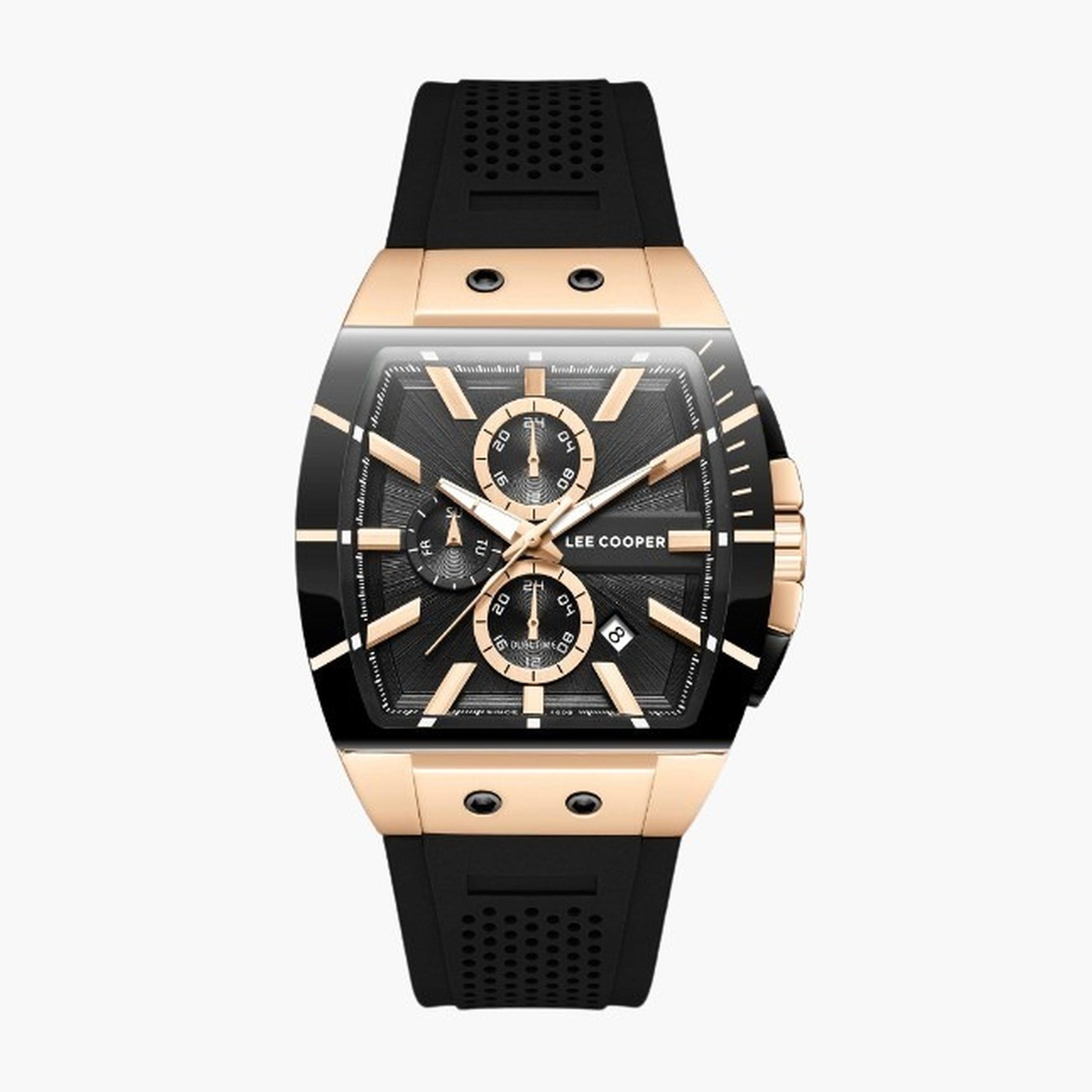 لي كوبر- ساعة رجالية 52 مم كرونوغراف سوار سيليكون لون أسود-men-watchesandjewellery-watches-image-1