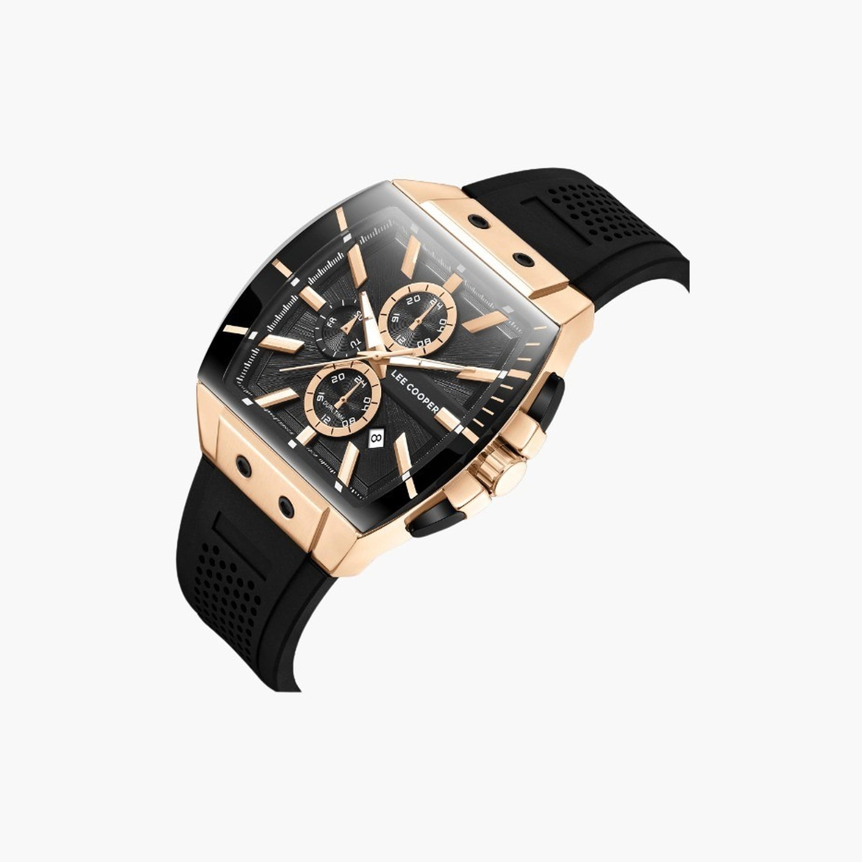 لي كوبر- ساعة رجالية 52 مم كرونوغراف سوار سيليكون لون أسود-men-watchesandjewellery-watches-image-4