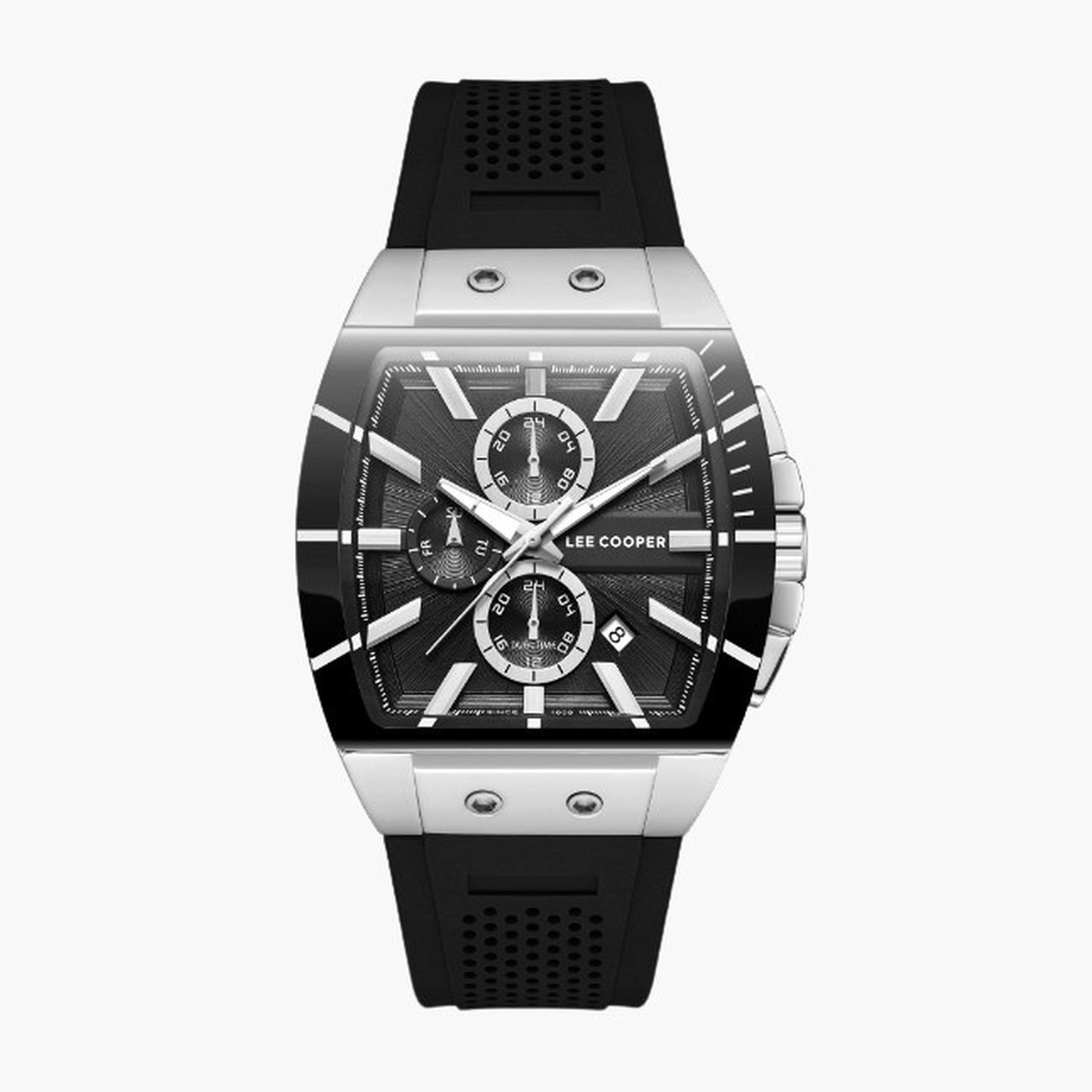 لي كوبر- ساعة رجالية 52 مم كرونوغراف سوار سيليكون لون أسود-men-watchesandjewellery-watches-image-1