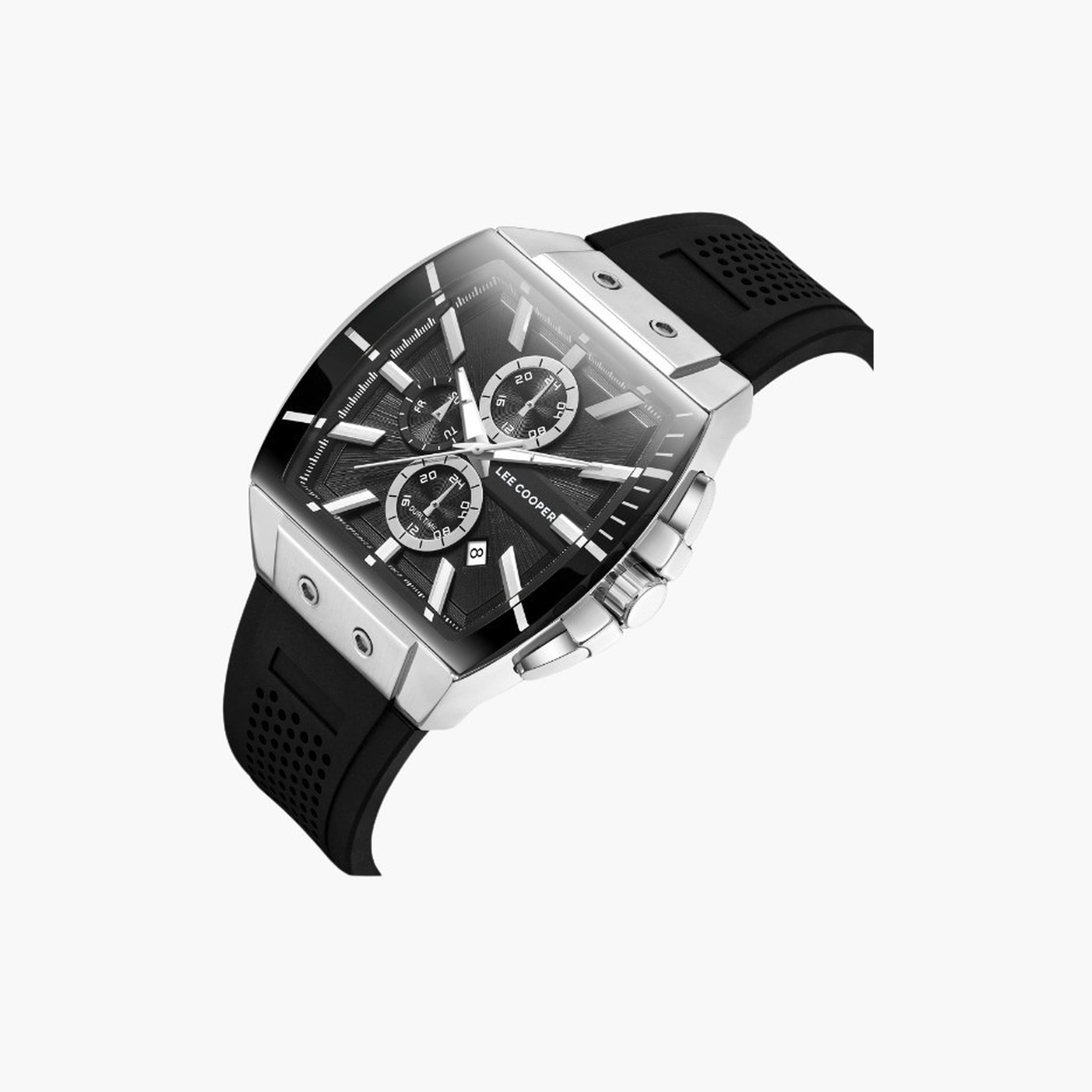 لي كوبر- ساعة رجالية 52 مم كرونوغراف سوار سيليكون لون أسود-men-watchesandjewellery-watches-image-4