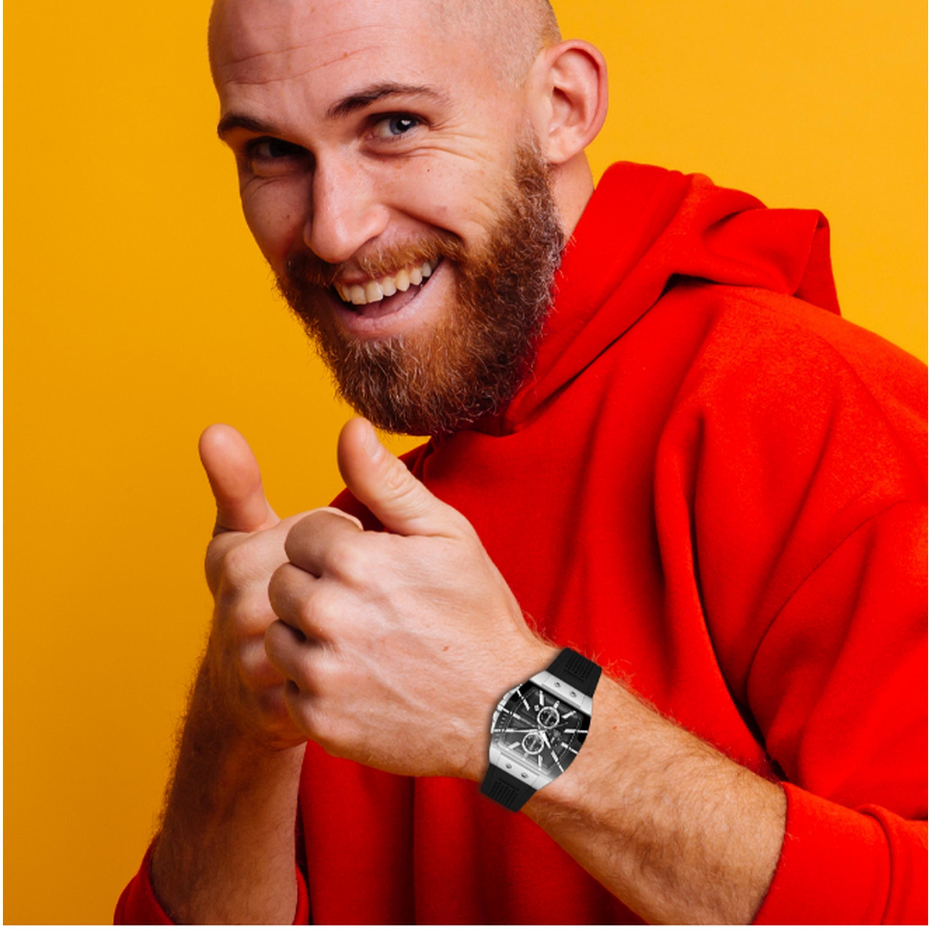 لي كوبر- ساعة رجالية 52 مم كرونوغراف سوار سيليكون لون أسود-men-watchesandjewellery-watches-image-7