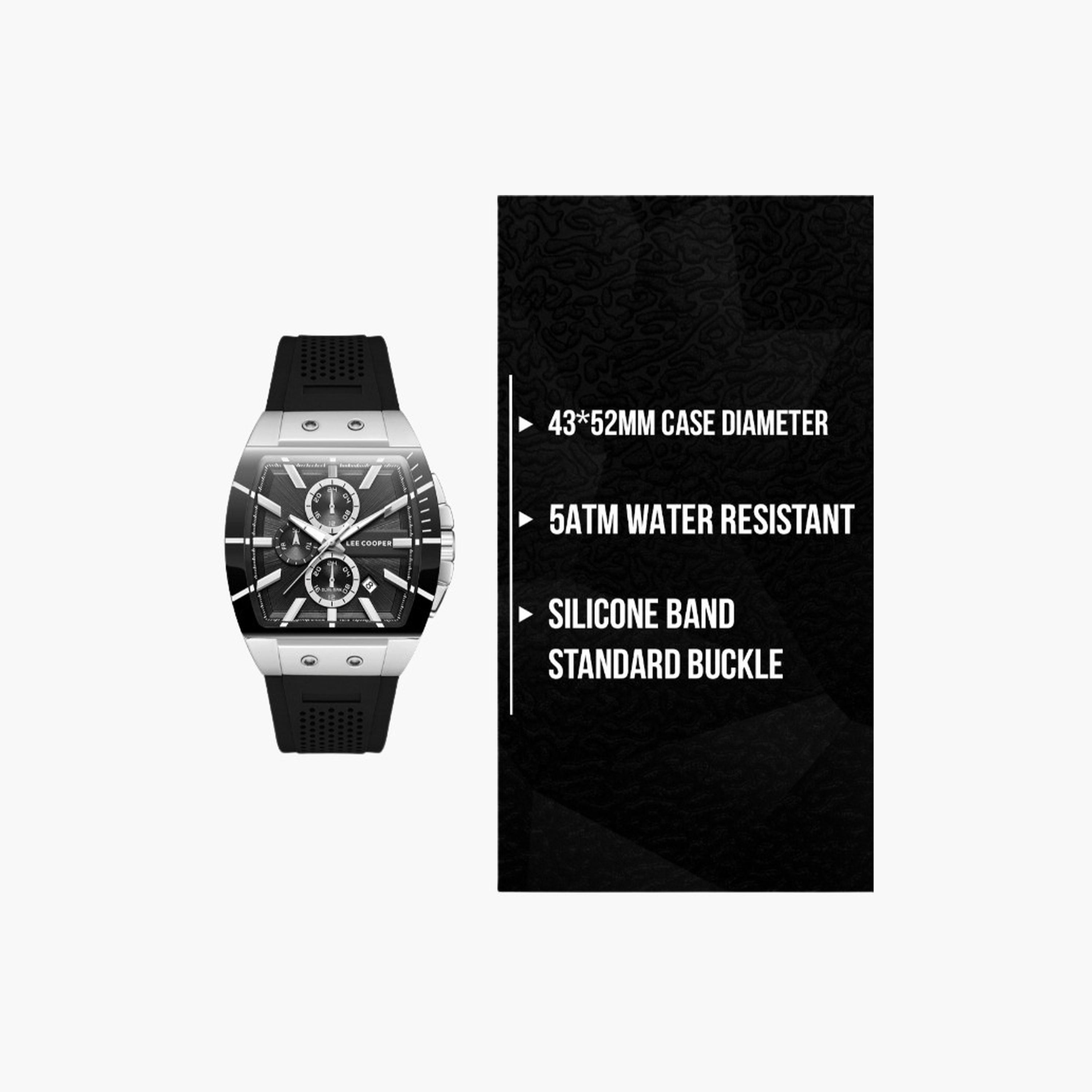 لي كوبر- ساعة رجالية 52 مم كرونوغراف سوار سيليكون لون أسود-men-watchesandjewellery-watches-image-9