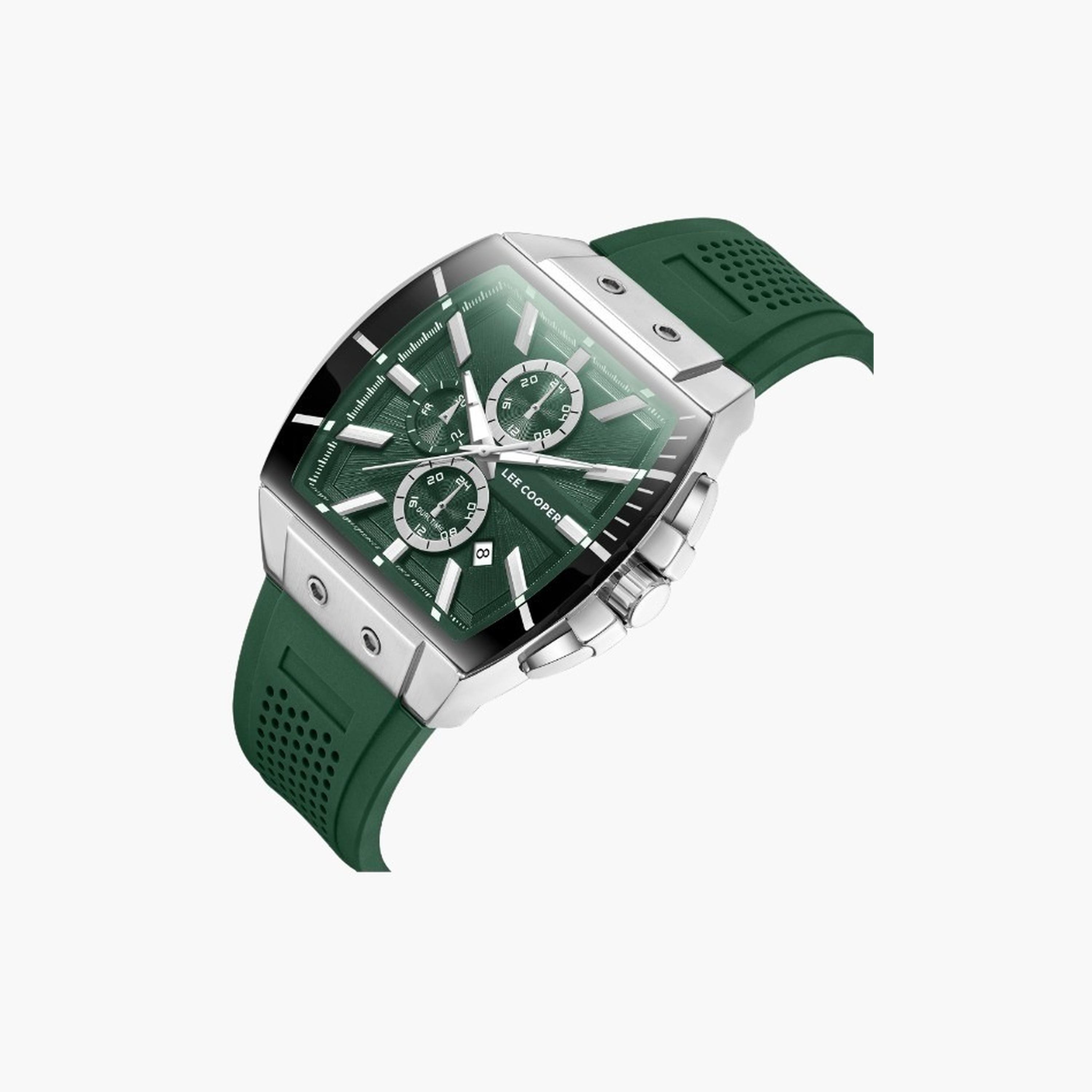 لي كوبر- ساعة رجالية 52 مم كرونوغراف سوار سيليكون لون أخضر غامق-men-watchesandjewellery-watches-image-4