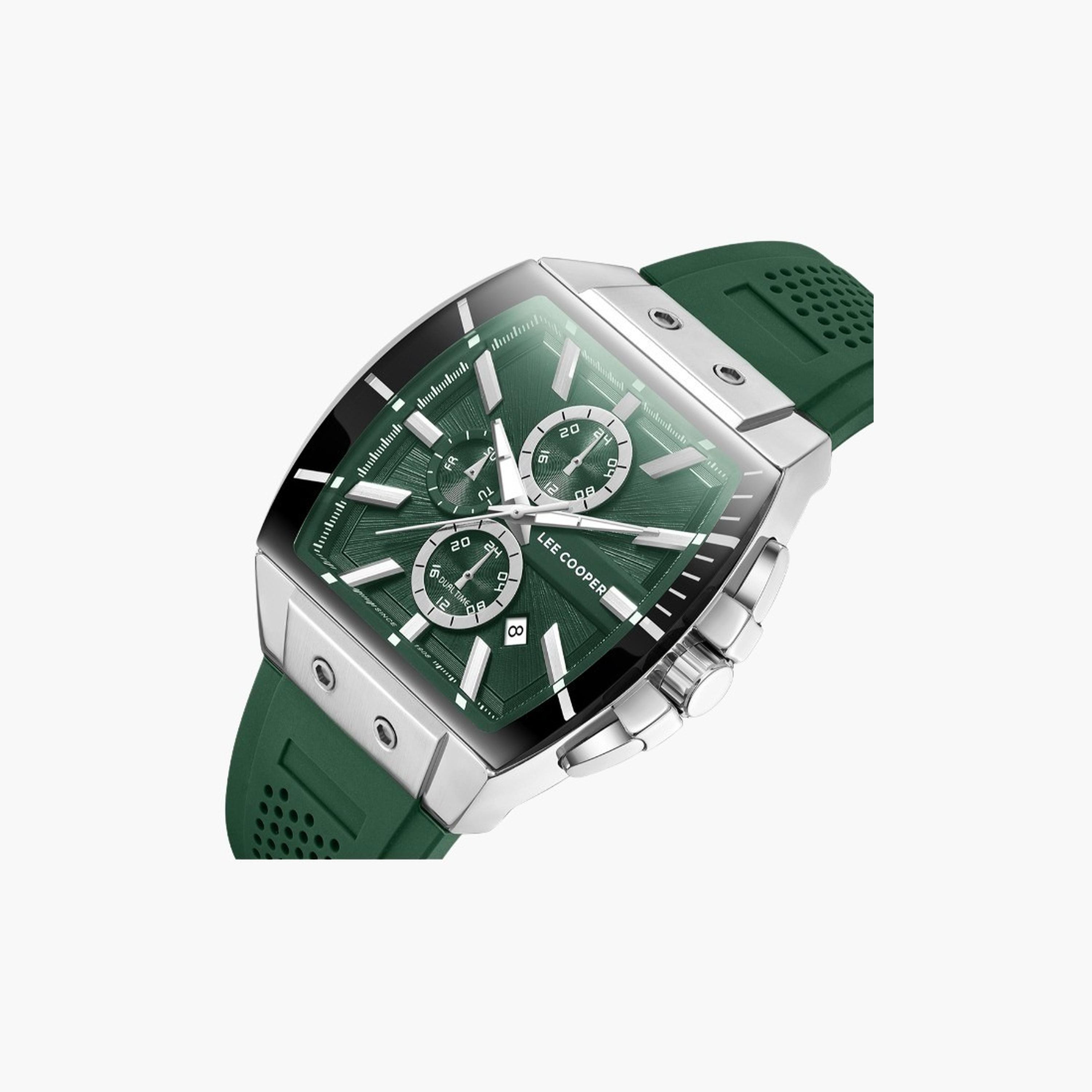 لي كوبر- ساعة رجالية 52 مم كرونوغراف سوار سيليكون لون أخضر غامق-men-watchesandjewellery-watches-image-5