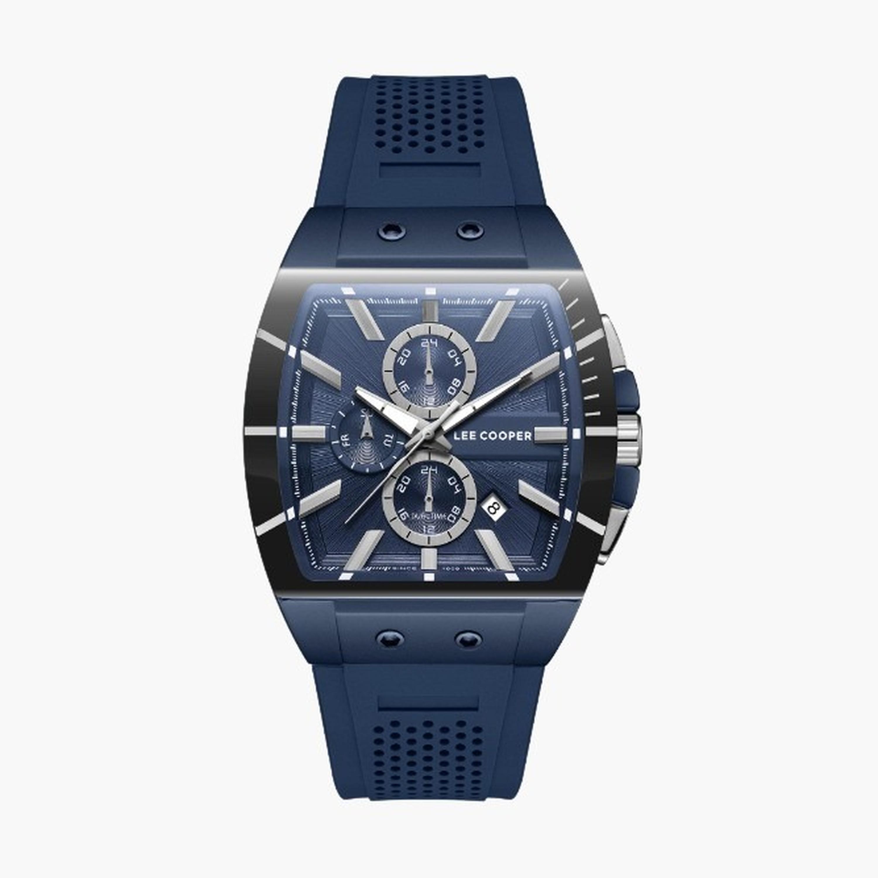 Lee Cooper Men's 52MM Blue Chronograph Silicone Strap Watch | LC08081.999-men-watchesandjewellery-watches-image-1