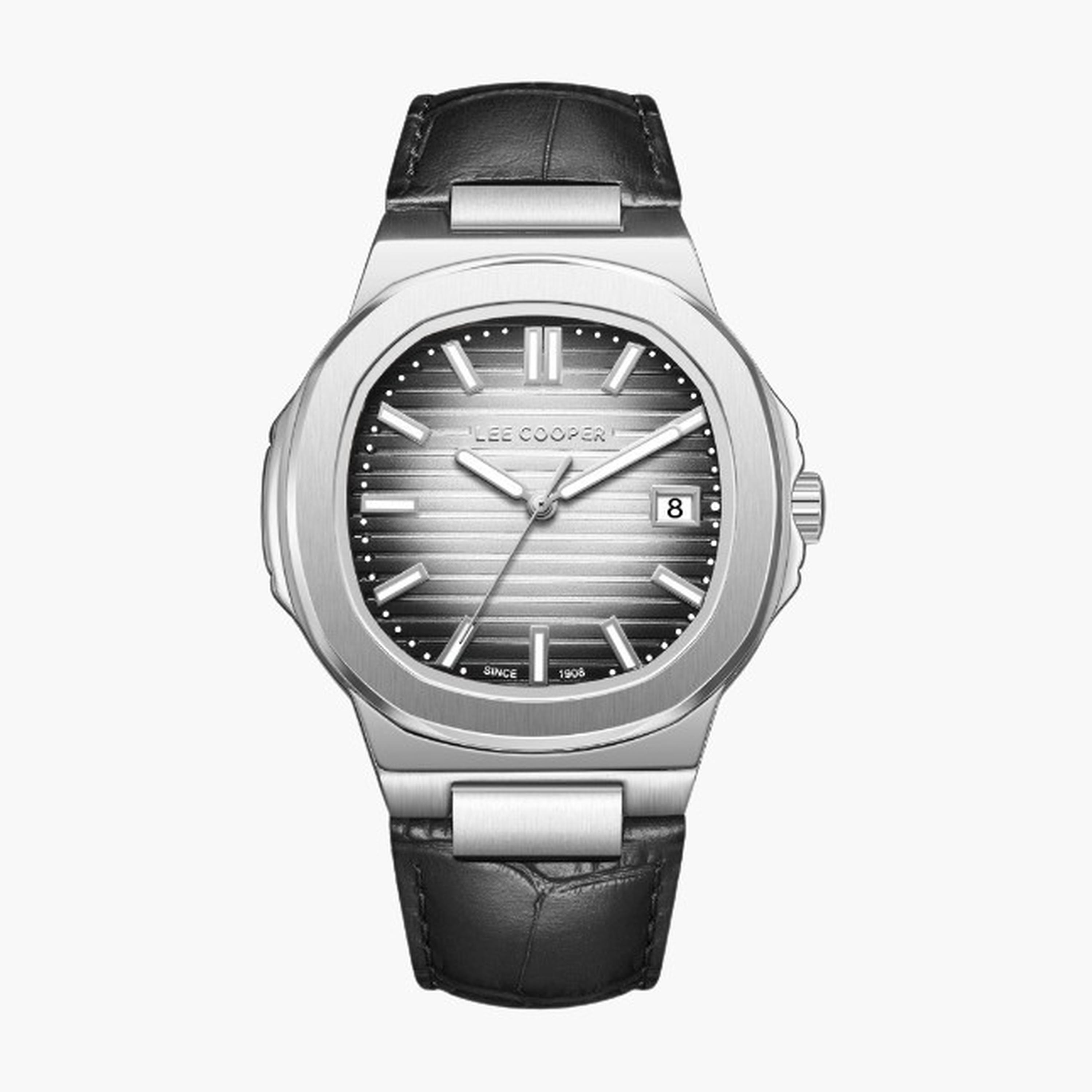 Lee Cooper Men's 42MM Black Analog Leather Strap Watch | LC08108.351-men-watchesandjewellery-watches-image-1