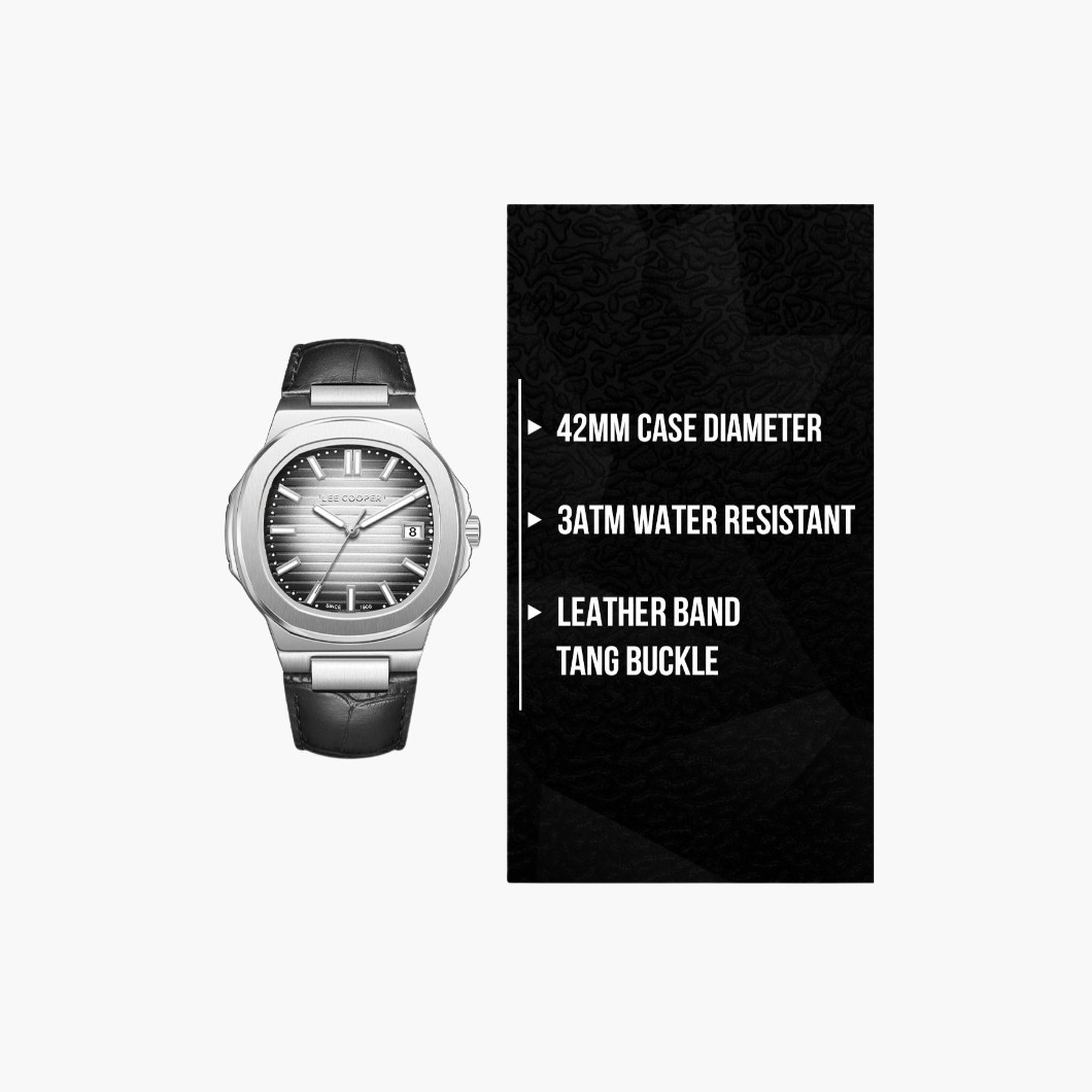Lee Cooper Men's 42MM Black Analog Leather Strap Watch | LC08108.351-men-watchesandjewellery-watches-image-9