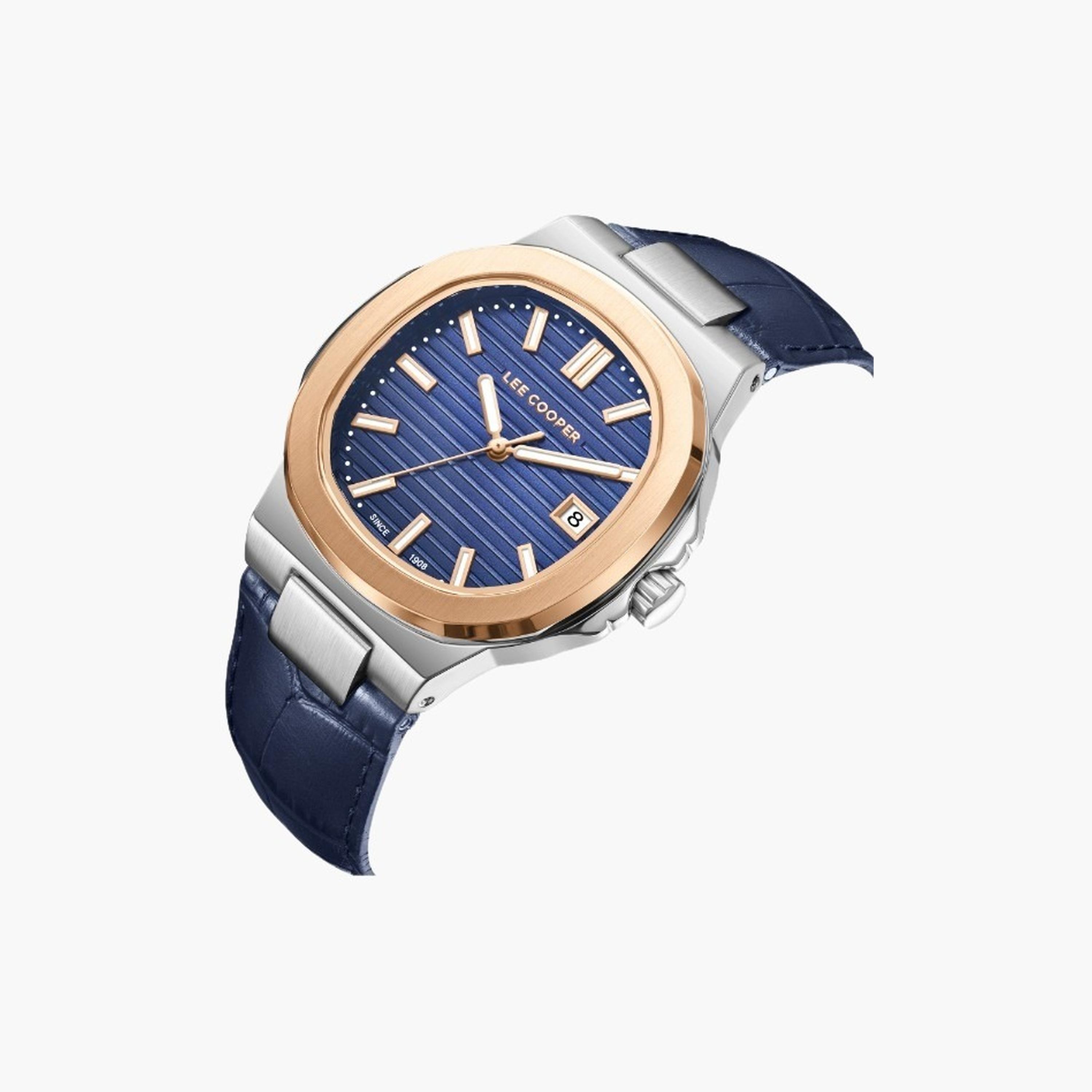 Lee Cooper Men's 42MM Blue Analog Leather Strap Watch | LC08108.599-men-watchesandjewellery-watches-image-4