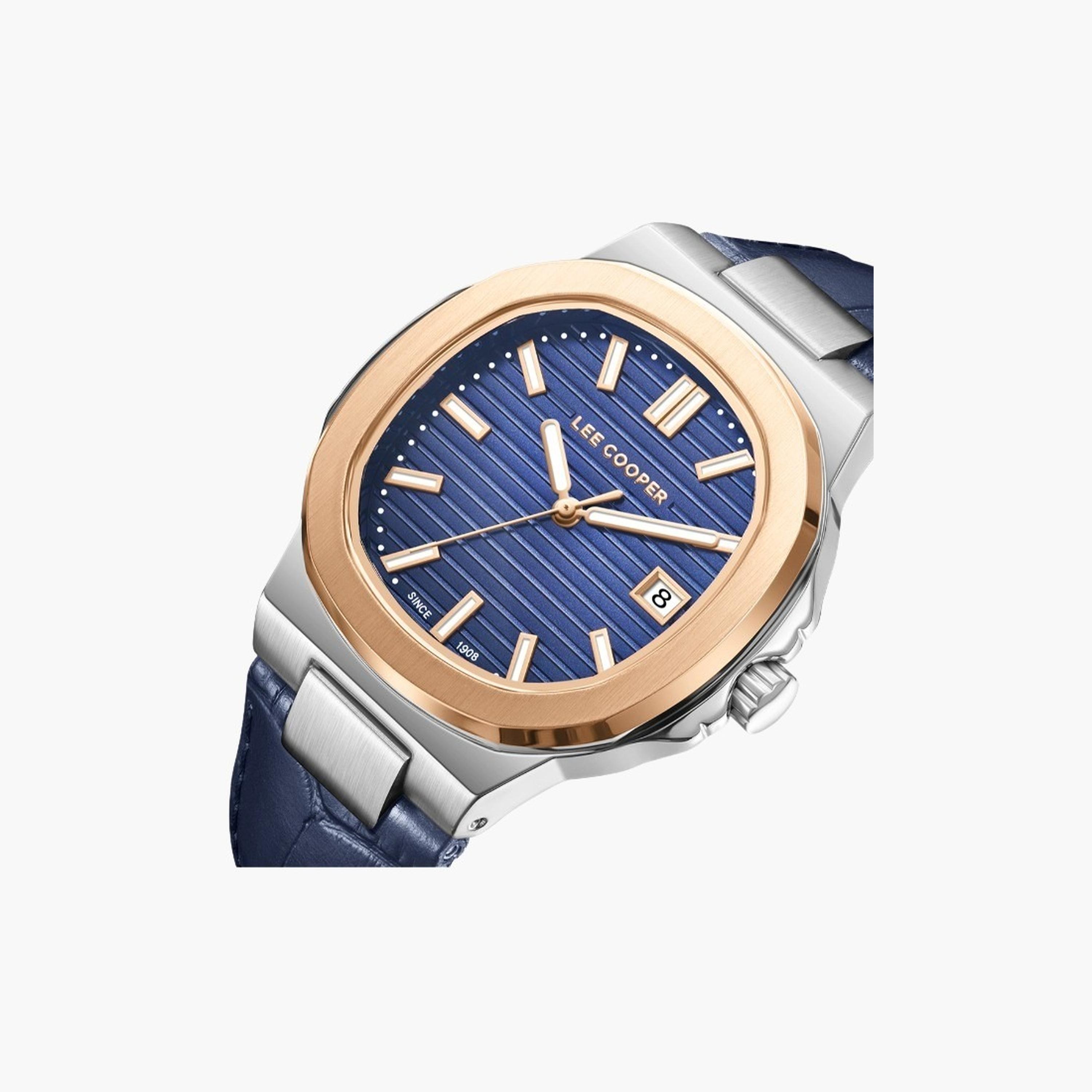 Lee Cooper Men's 42MM Blue Analog Leather Strap Watch | LC08108.599-men-watchesandjewellery-watches-image-5