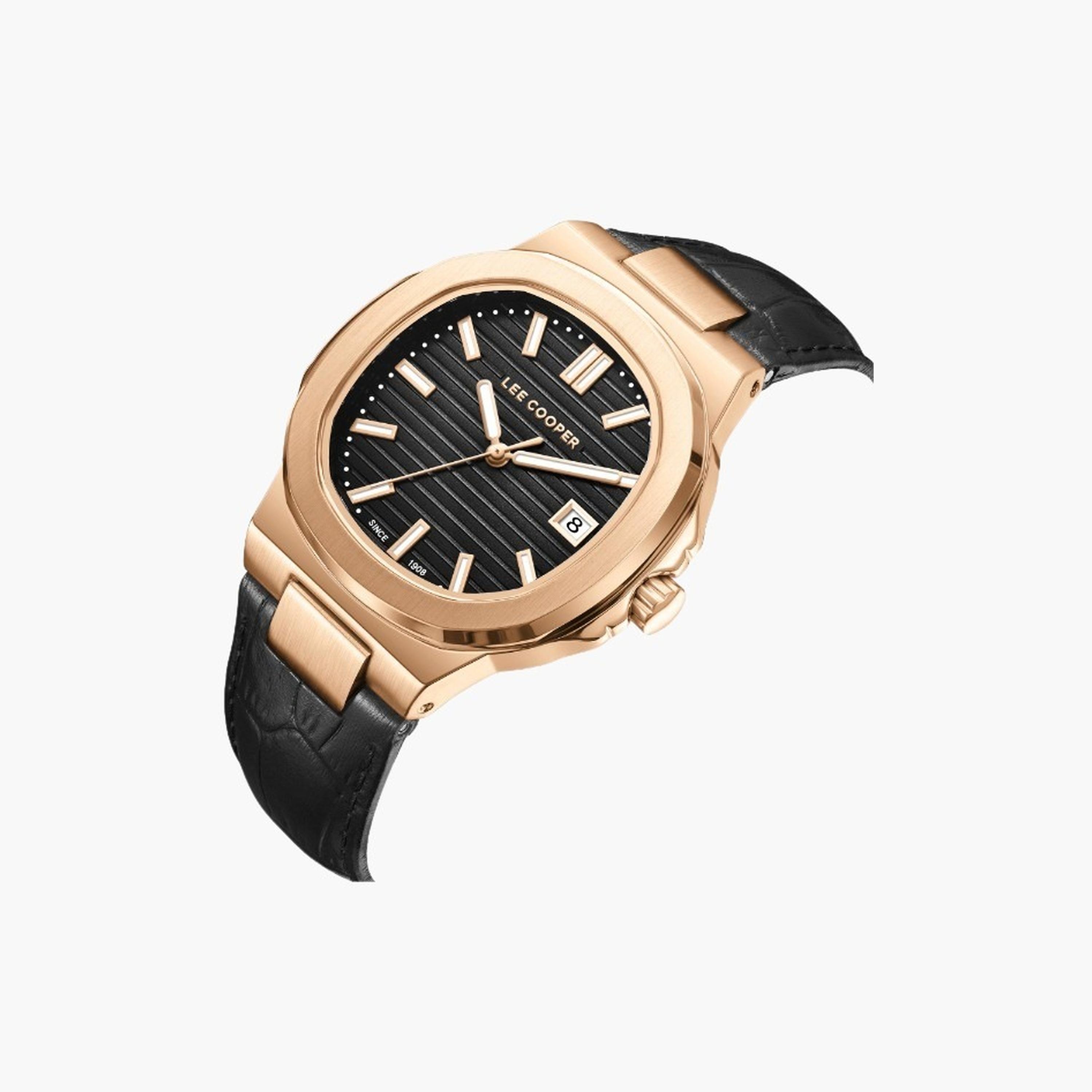 لي كوبر- ساعة رجالية 42 مم تناظرية سوار جلدي لون أسود-men-watchesandjewellery-watches-image-4