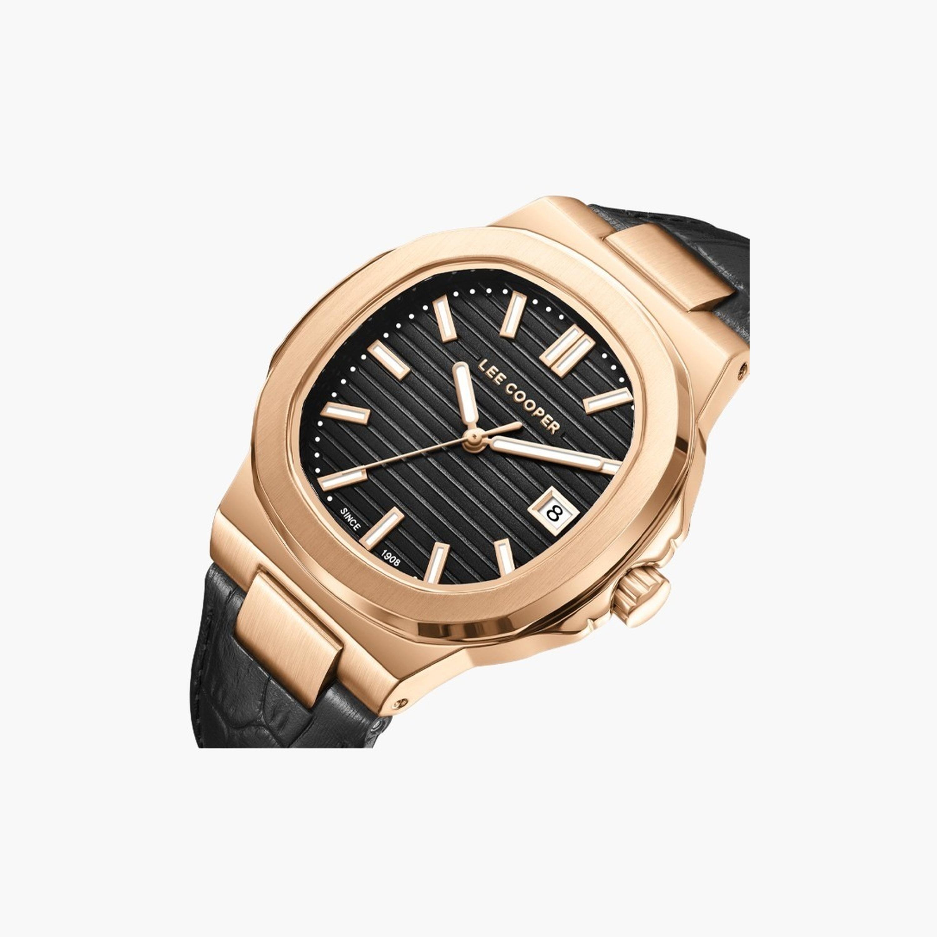 لي كوبر- ساعة رجالية 42 مم تناظرية سوار جلدي لون أسود-men-watchesandjewellery-watches-image-5