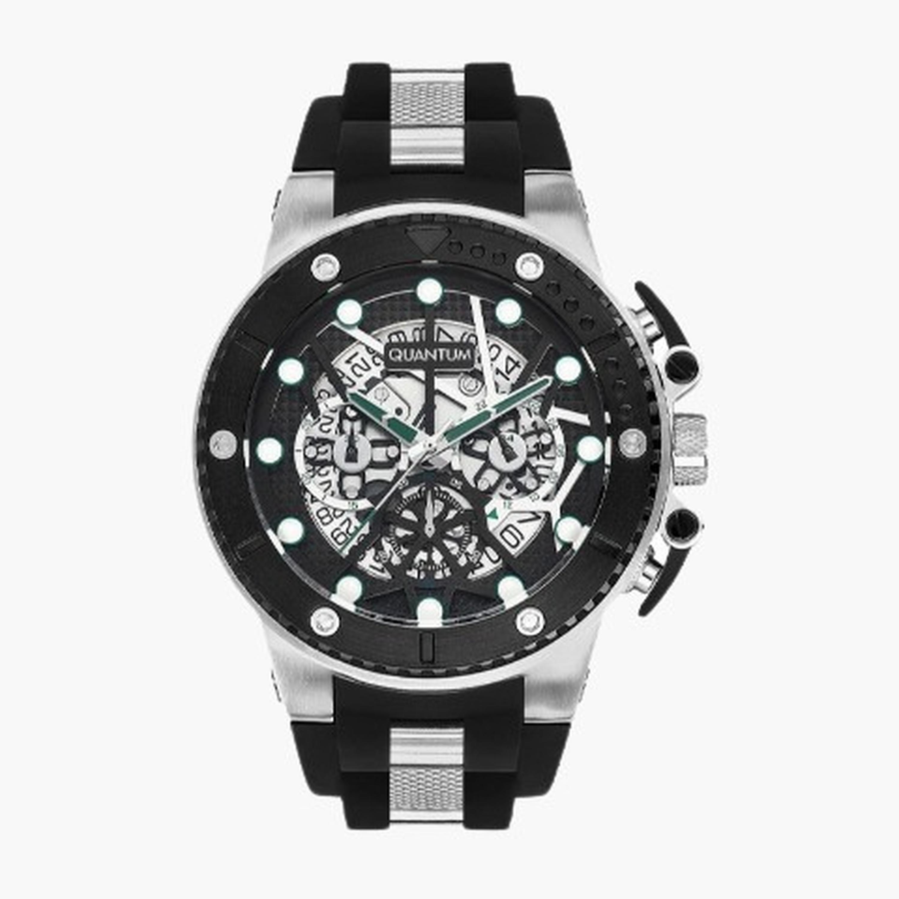 Quantum Men's 50MM Black Chronograph Silicone Strap Watch | HNG535.351-men-watchesandjewellery-watches-image-9