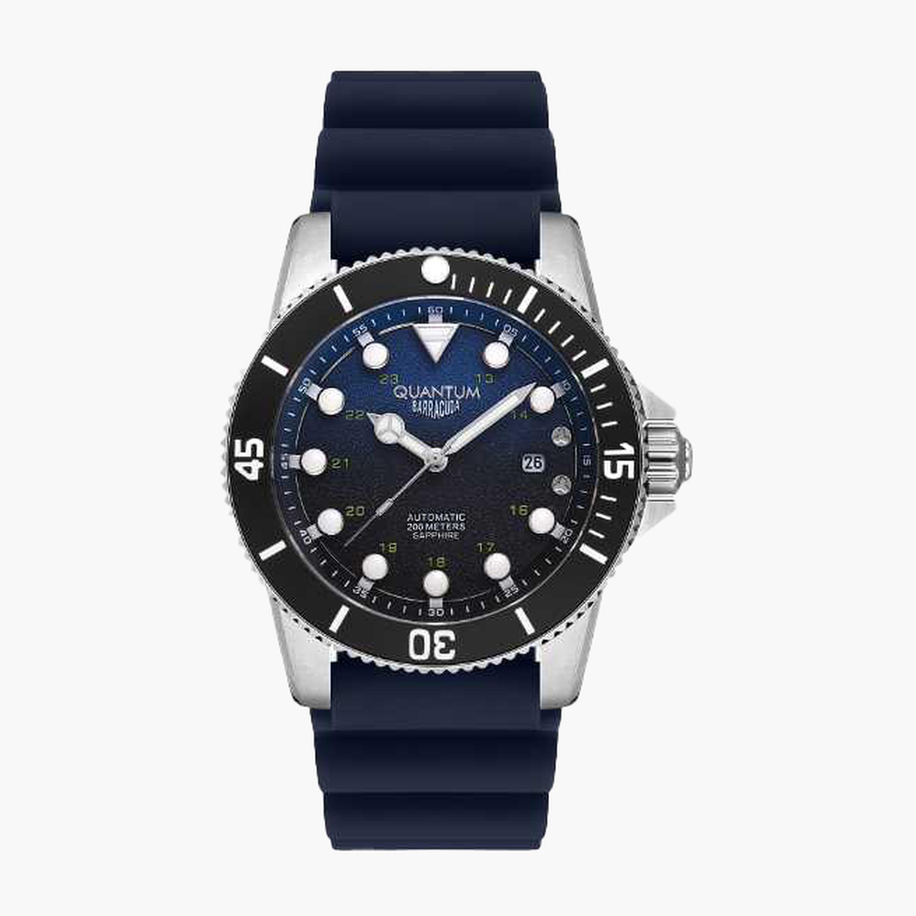 كوانتوم- ساعة رجالية 44 مم أوتوماتيكية سوار سيليكون لون أزرق-men-watchesandjewellery-watches-image-1