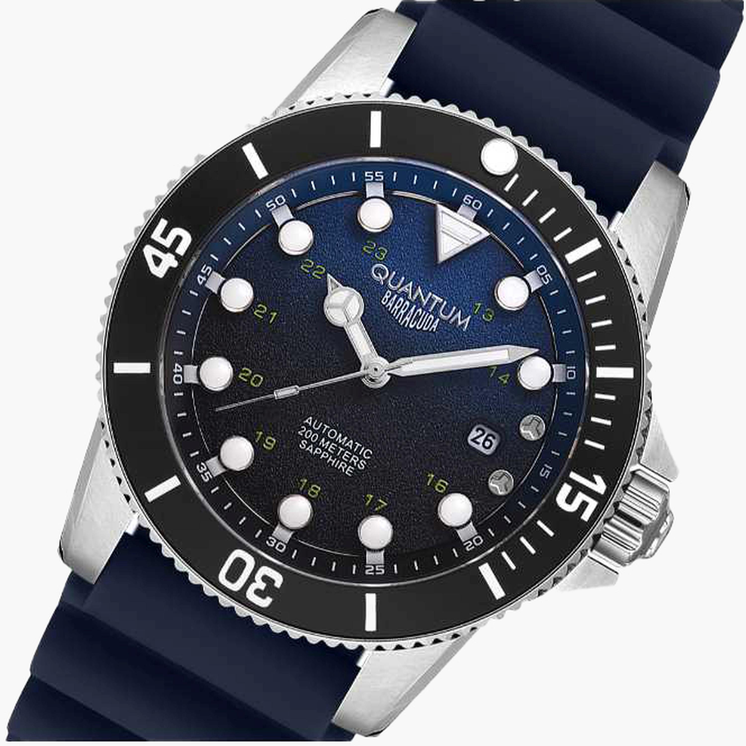 كوانتوم- ساعة رجالية 44 مم أوتوماتيكية سوار سيليكون لون أزرق-men-watchesandjewellery-watches-image-5
