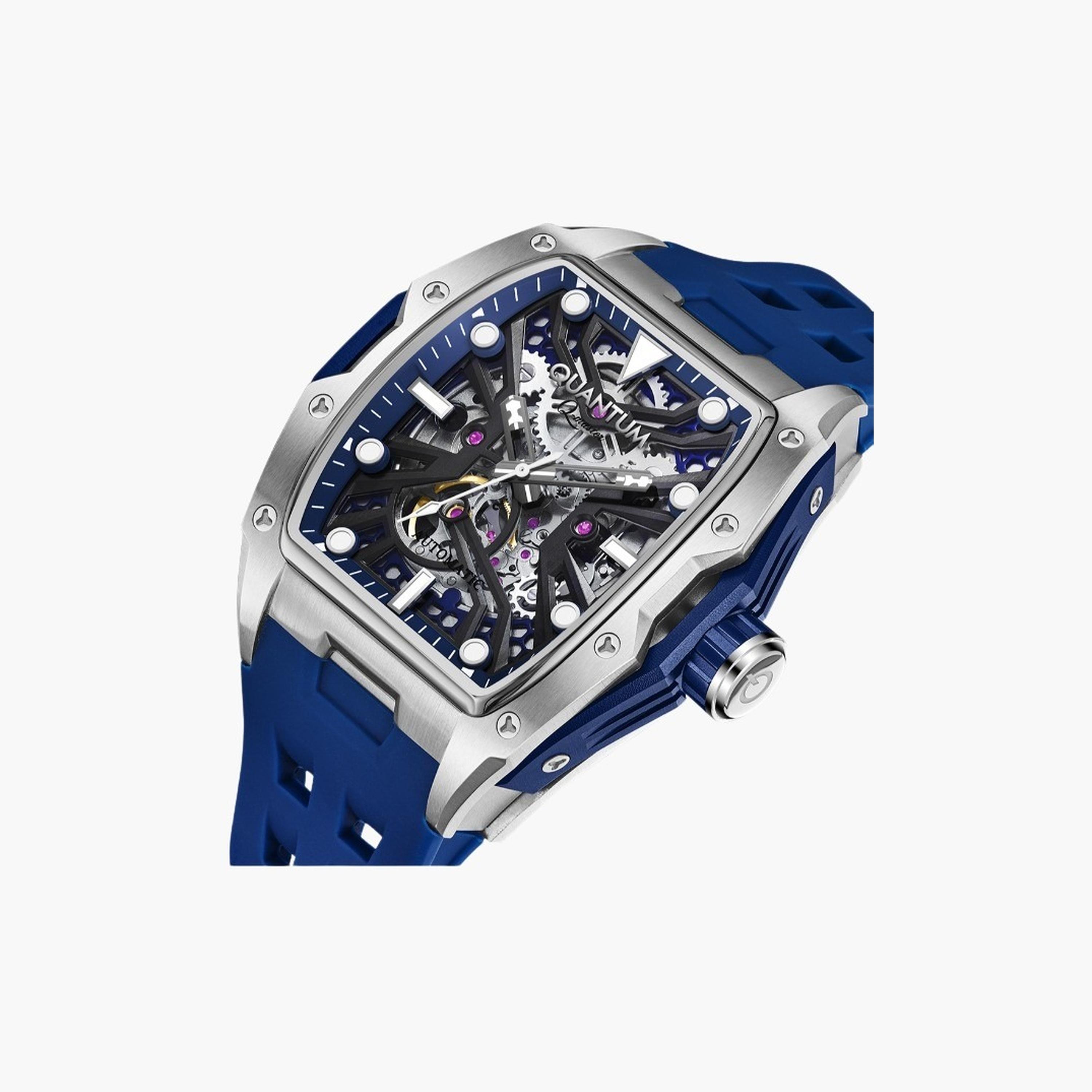 كوانتوم- ساعة رجالية أوتوماتيكية سوار سيليكون لون أزرق-men-watchesandjewellery-watches-image-5